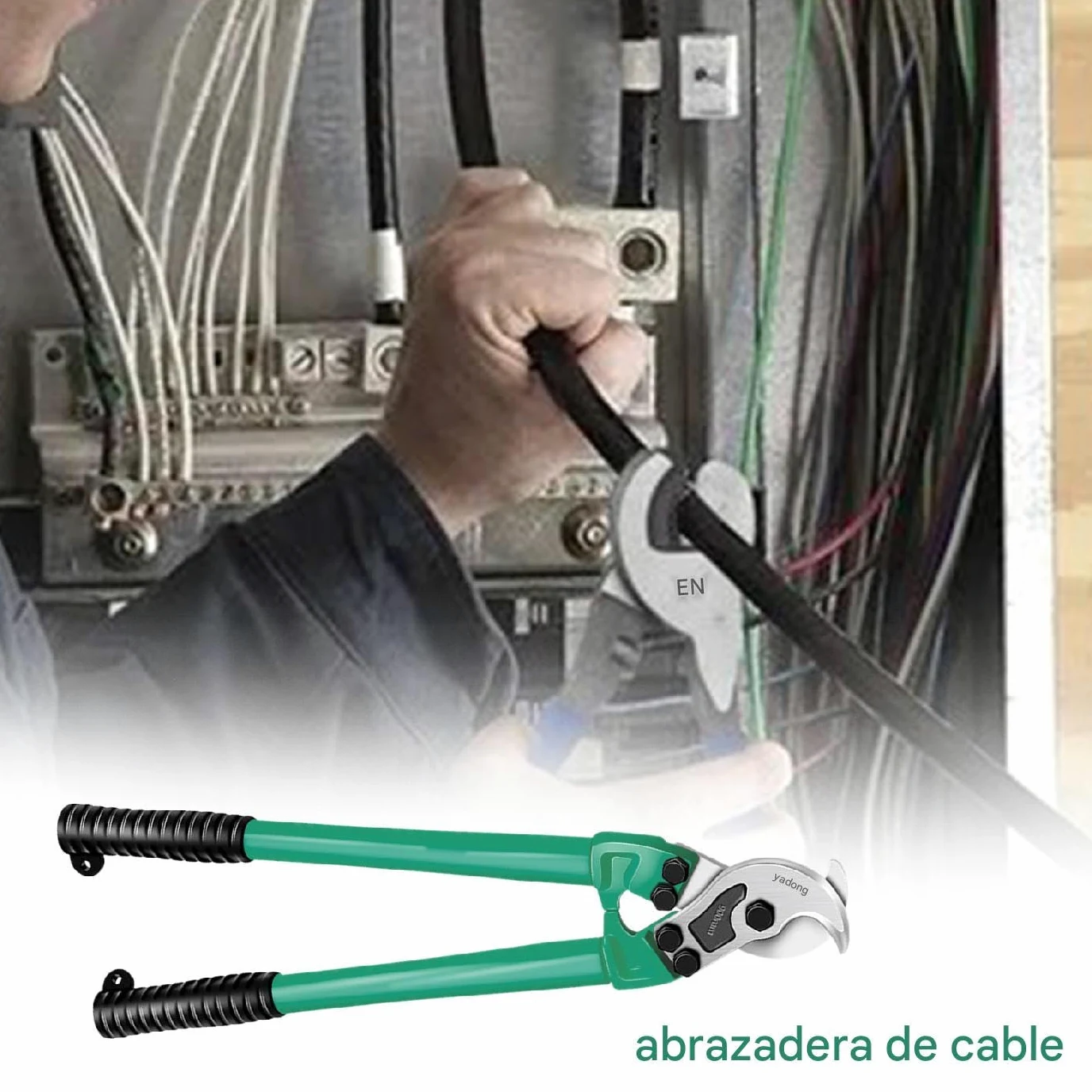 Cortacables, Cizalla Cortapernos, Cizalla Para Alambre, 45cm Acero Al Carbón Para Cable Eléctrico Y Automotriz Para Trabajos De Bricolaje Taller Y Uso Doméstico