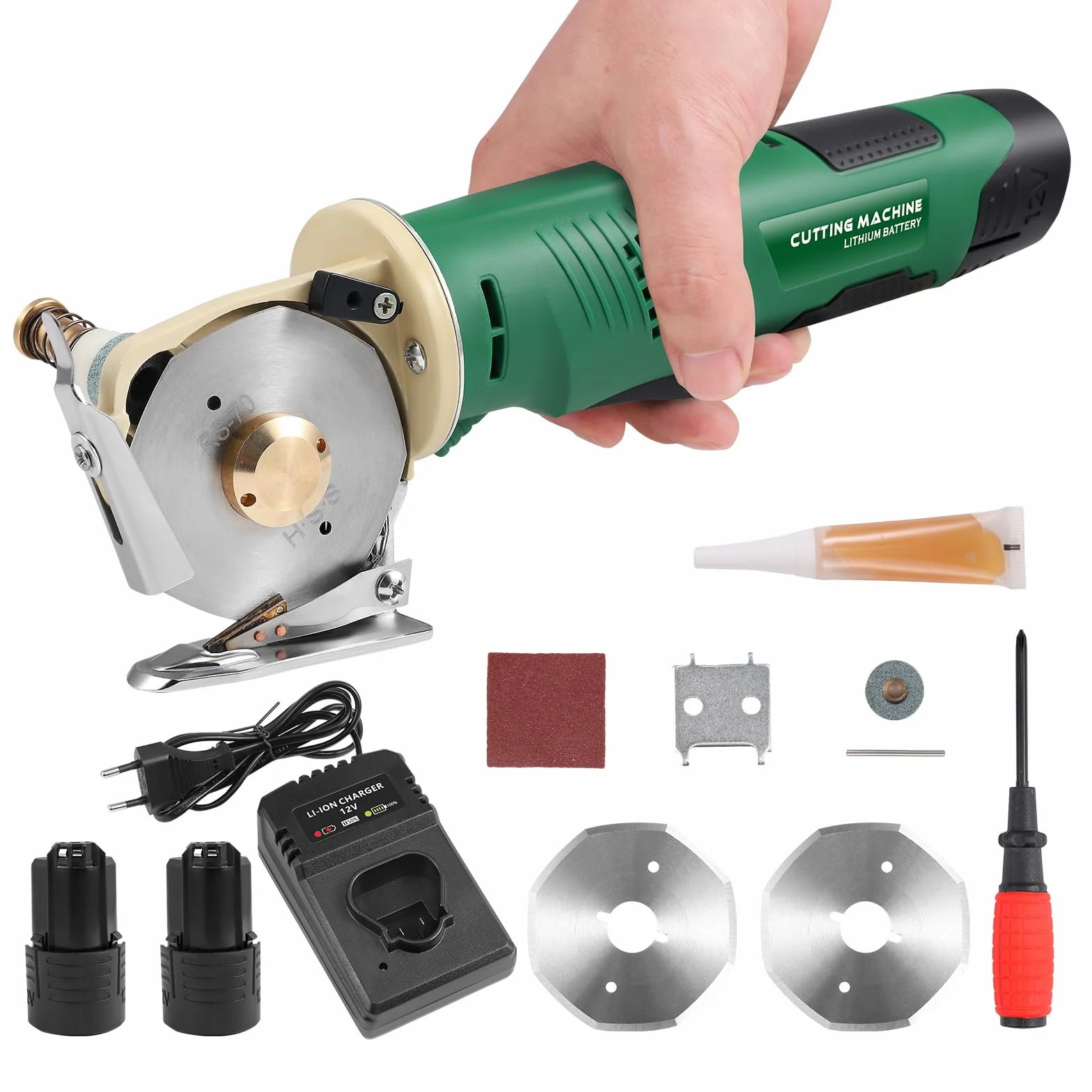 Portátil tijeras electrica costura 240W 2000mAh cortador de tela 2000RPM tijeras eléctricas para cortar tela espesor máximo de corte 25mmpara cuero,caja de cartón..