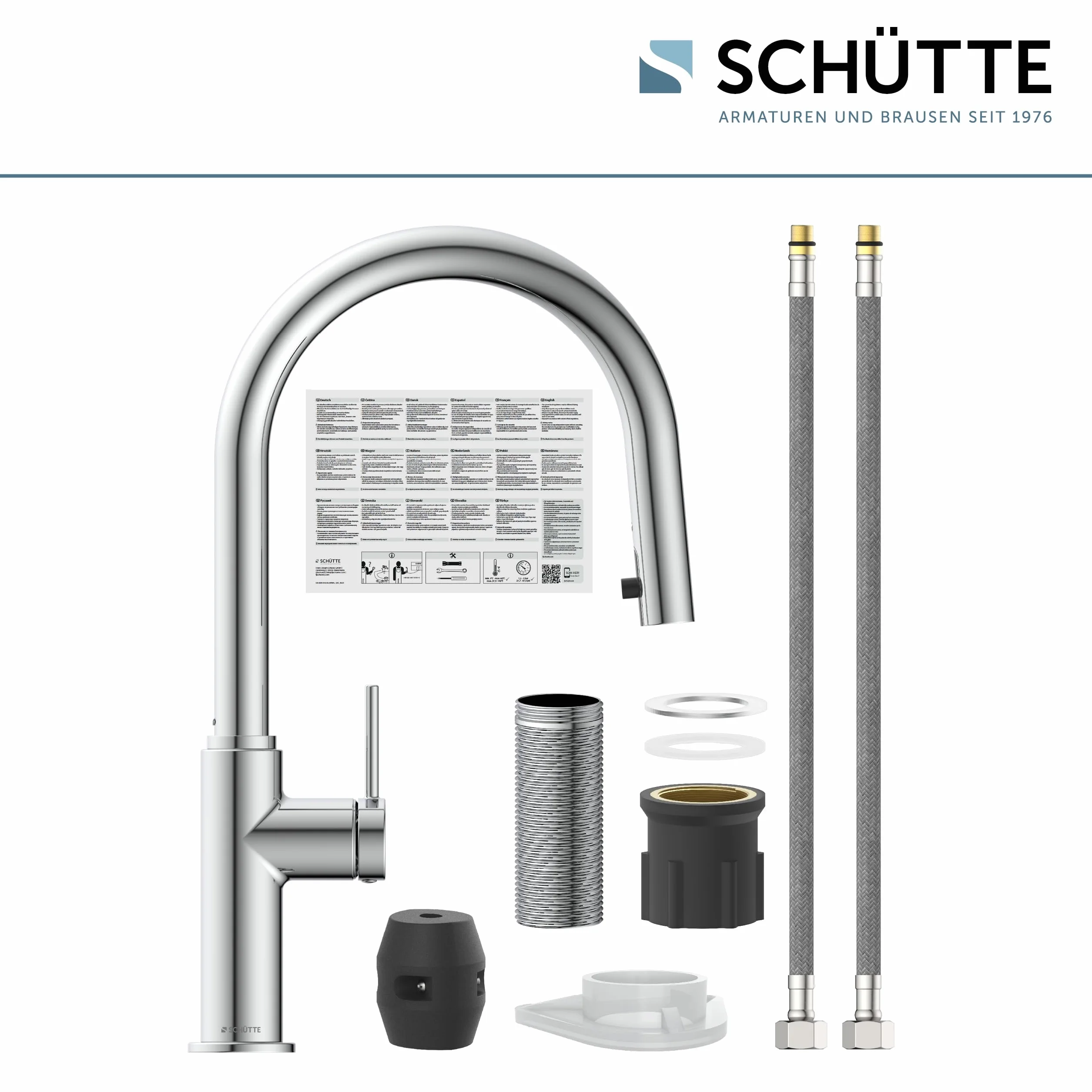 SCHÜTTE Blackpool 79516 Grifo de cocina extraíble 360 grados monomando cromo
