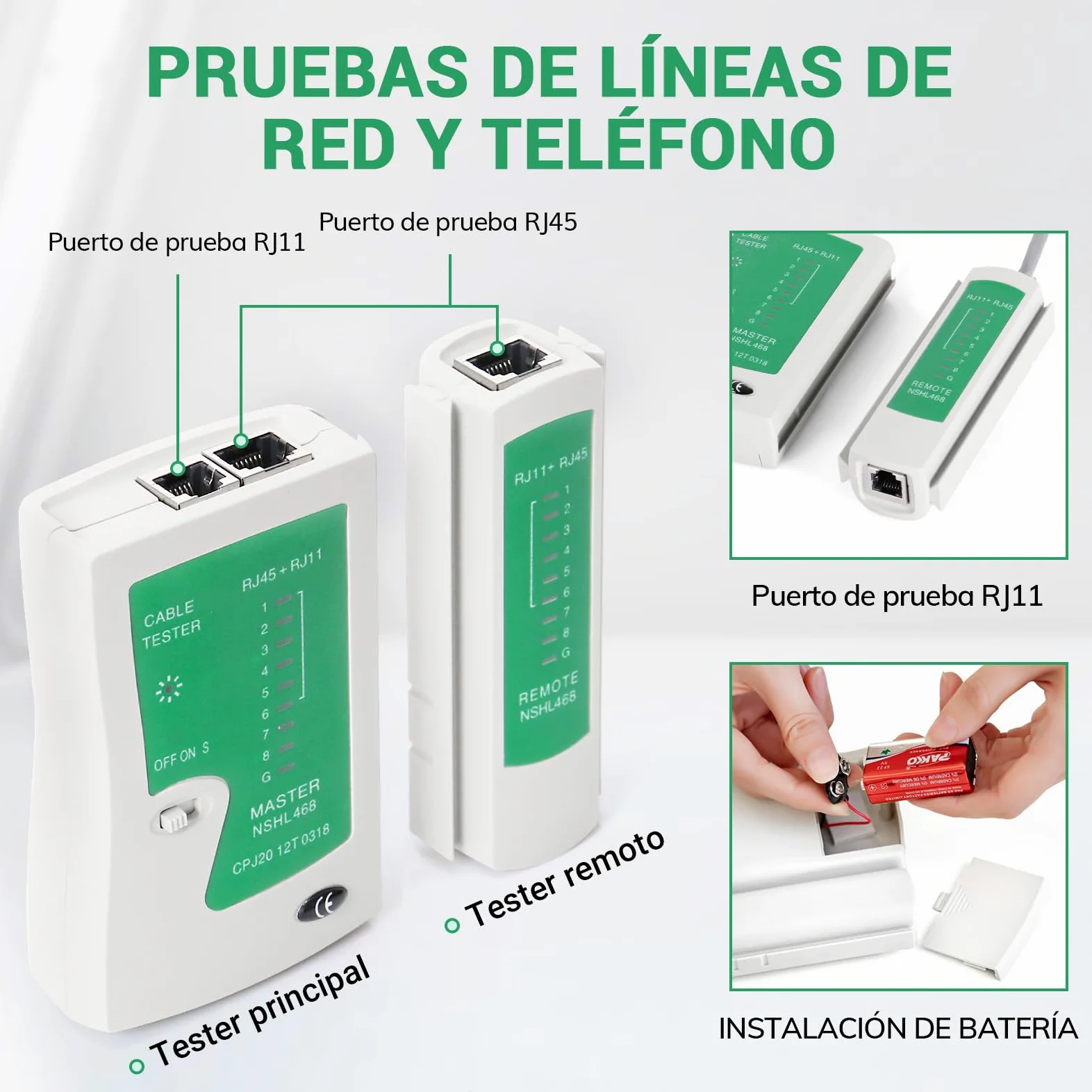 SGILE RJ45 Kit Herramientas Completo de Prensado, Cat5 Cat6 Cat7 Máquina Integrada Multifunción, Juego de Pruebas de Cable LAN de Mantenimiento Informático, 50 Conectores CAT6