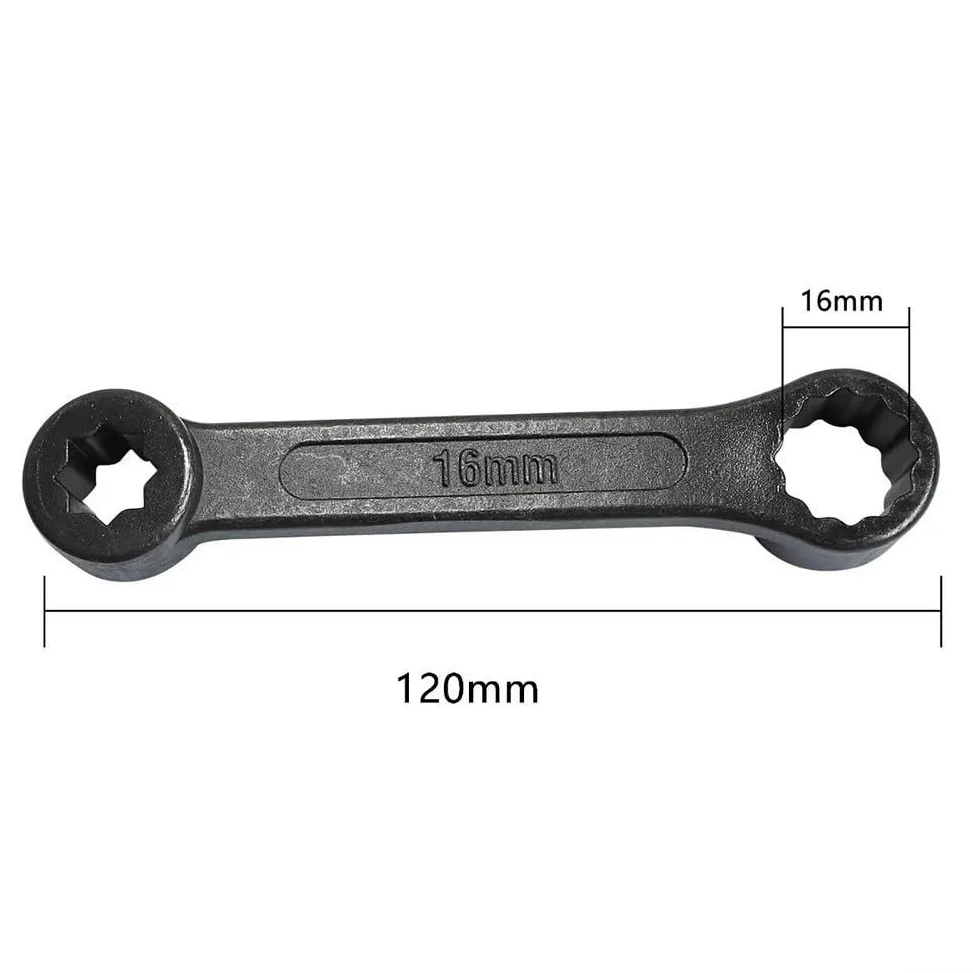 Juego de llaves tubulares de 16 mm y 17 mm con ángulo especial para Mercedes-Benz W140 W210 W202 W126 W124 herramientas de acero para herramientas, color negro