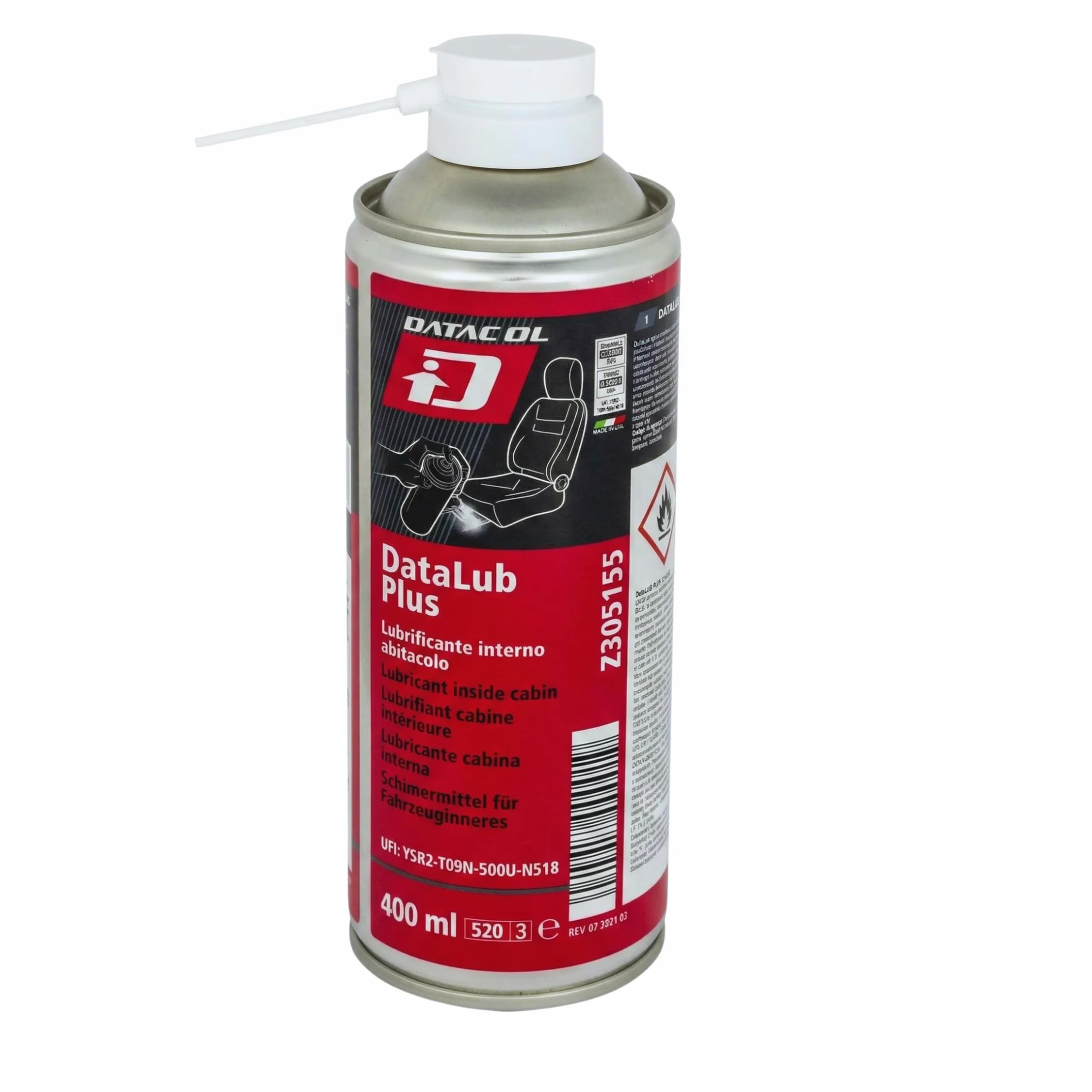 Lubricante Seco en Spray Coche · DATALUB PLUS No Mancha · Bote Aerosol 1 Ud 400ml · Cinturones y Guías