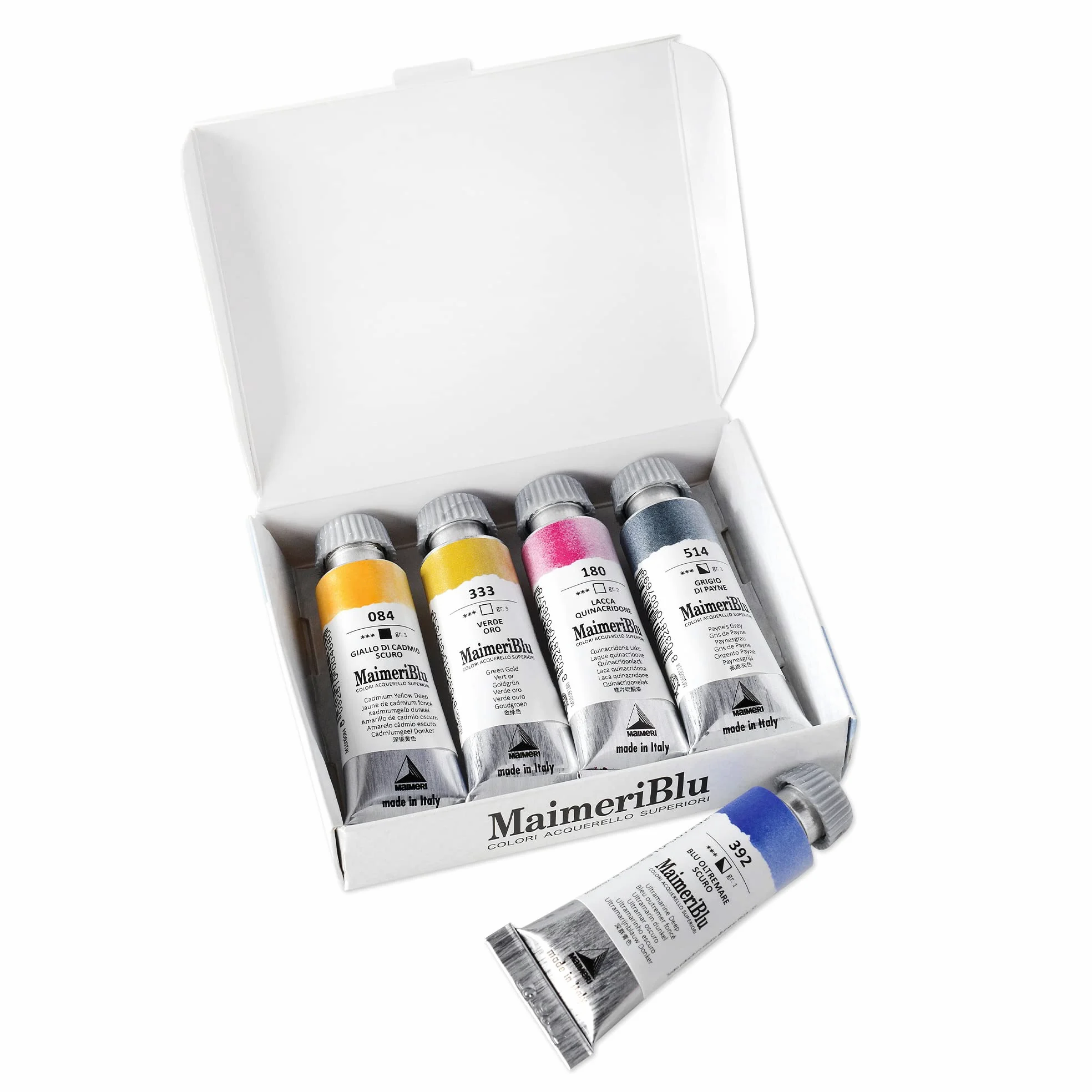 Maimeri Blu, Acuarelas para Bellas Artes, Set de colores variados, 5 uds