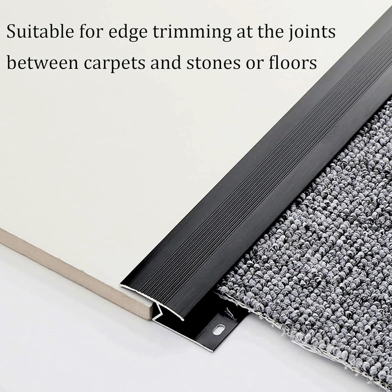 Tira de transición de Piso en Forma de Z, Tira de umbral de Alfombra a baldosa/Laminado/Madera, Borde Protector Recortable de aleación de Aluminio