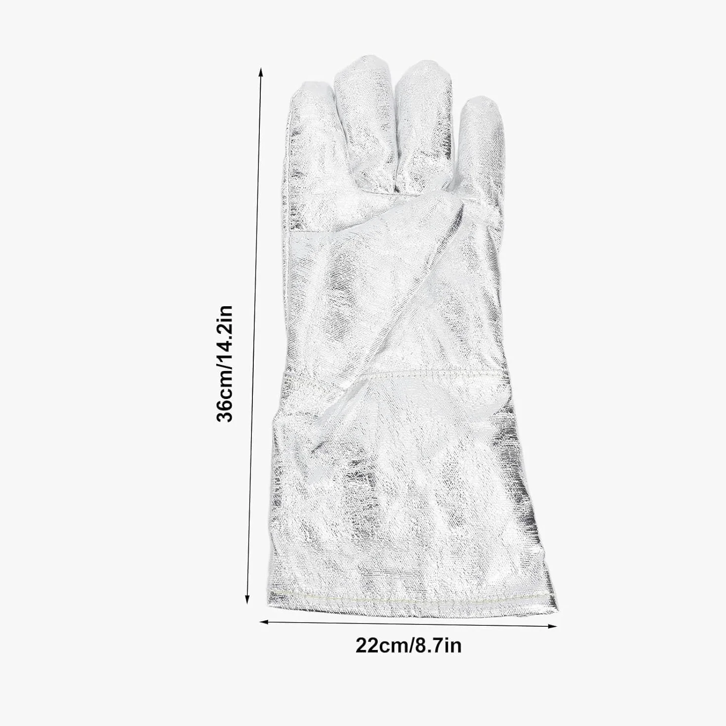 Guantes de Soldadura Aluminizados, Guantes Resistentes Al Calor, Guantes a Prueba de Fuego, Guantes de Trabajo de Seguridad para Fundición de Metales