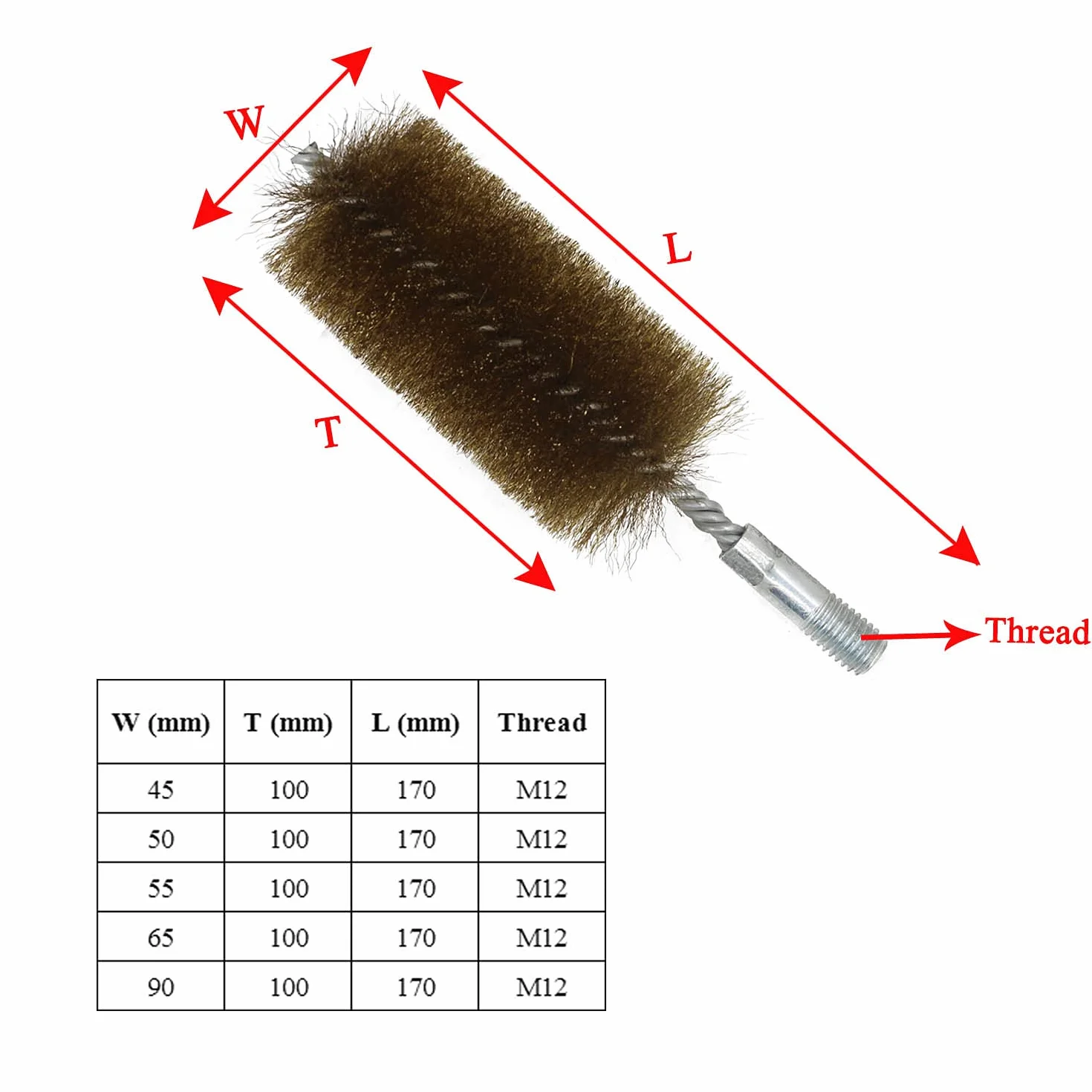 Cepillo Limpieza Estufa Pellet deshollinador de chimeneas leña para Limpiador Limpia Horno 45 50 55 65 90mm (Diámetro Externo 50mm)