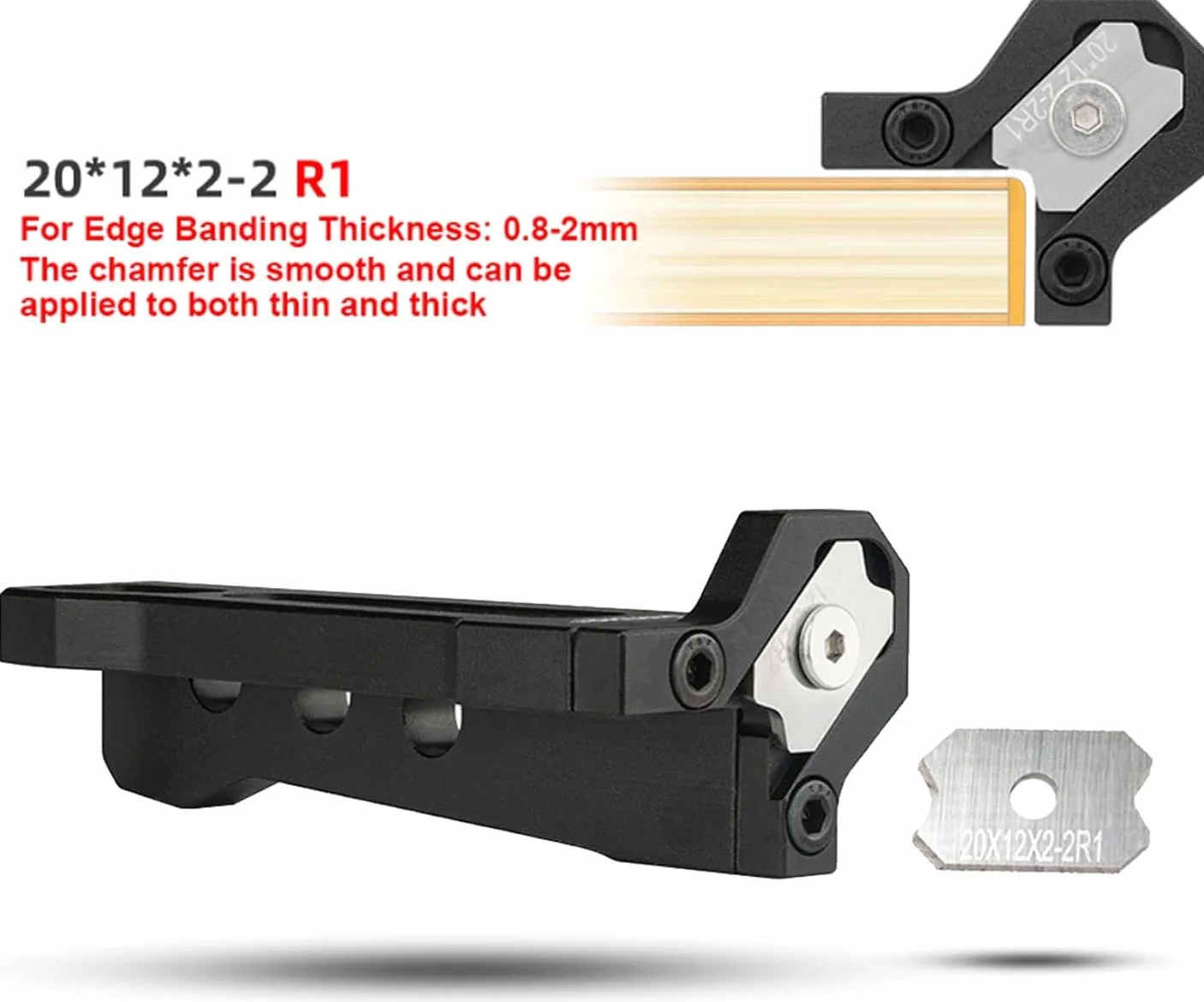Recortadora de Bordes para Carpintería, Cepillo Carpintero de Arcos Profesional de Aleación de Aluminio para Bordes de 0,8-2mm, Cortabordes Manual, para Biselar, Alisar y Desbarbar