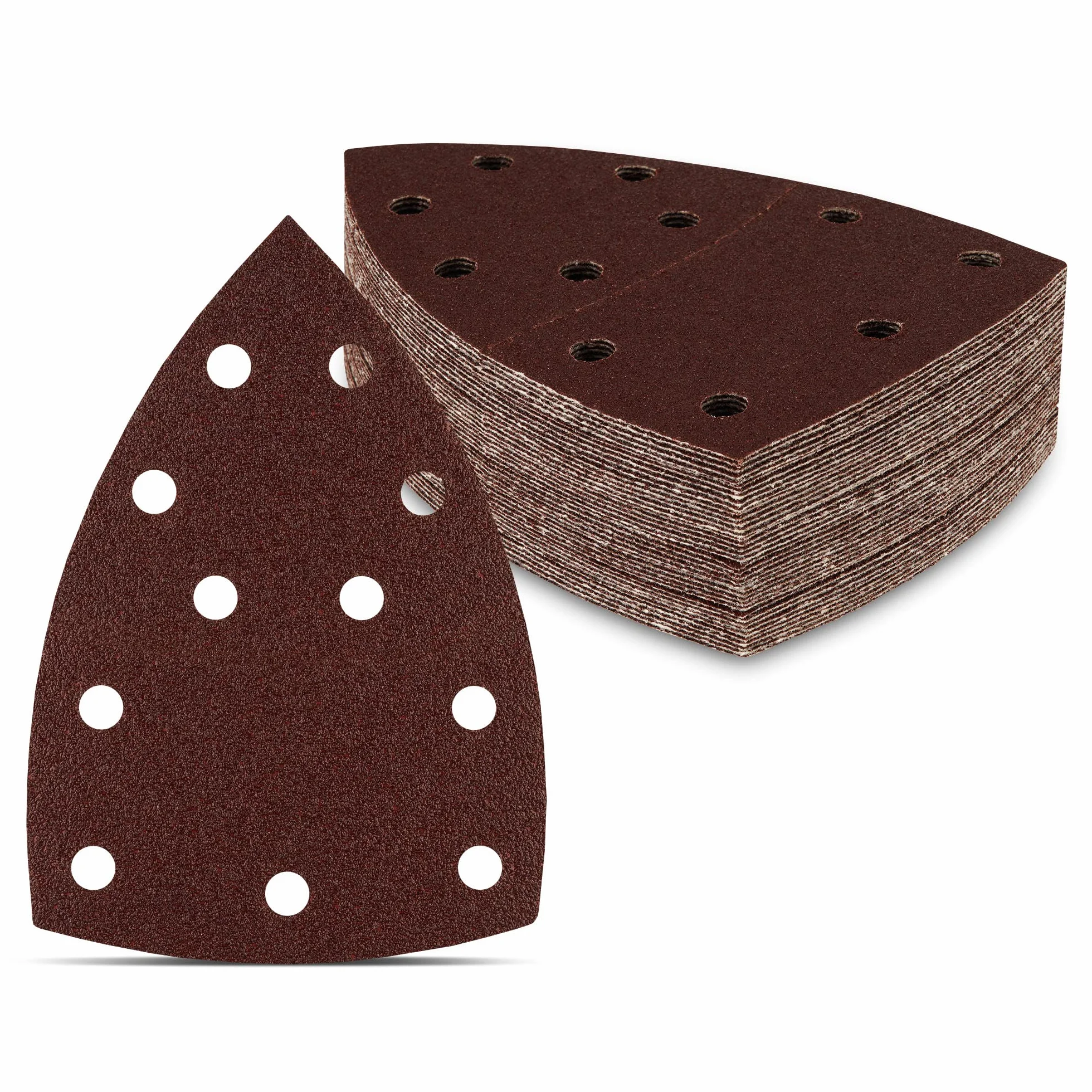Fd-Workstuff Prio-Schleifdreiecke | 25 Stück | 11-Loch | 105 x 152 mm | Korn 40 | für Multischleifer | Schleifblätter | dreieckige Schleifpads | Schleifpapier