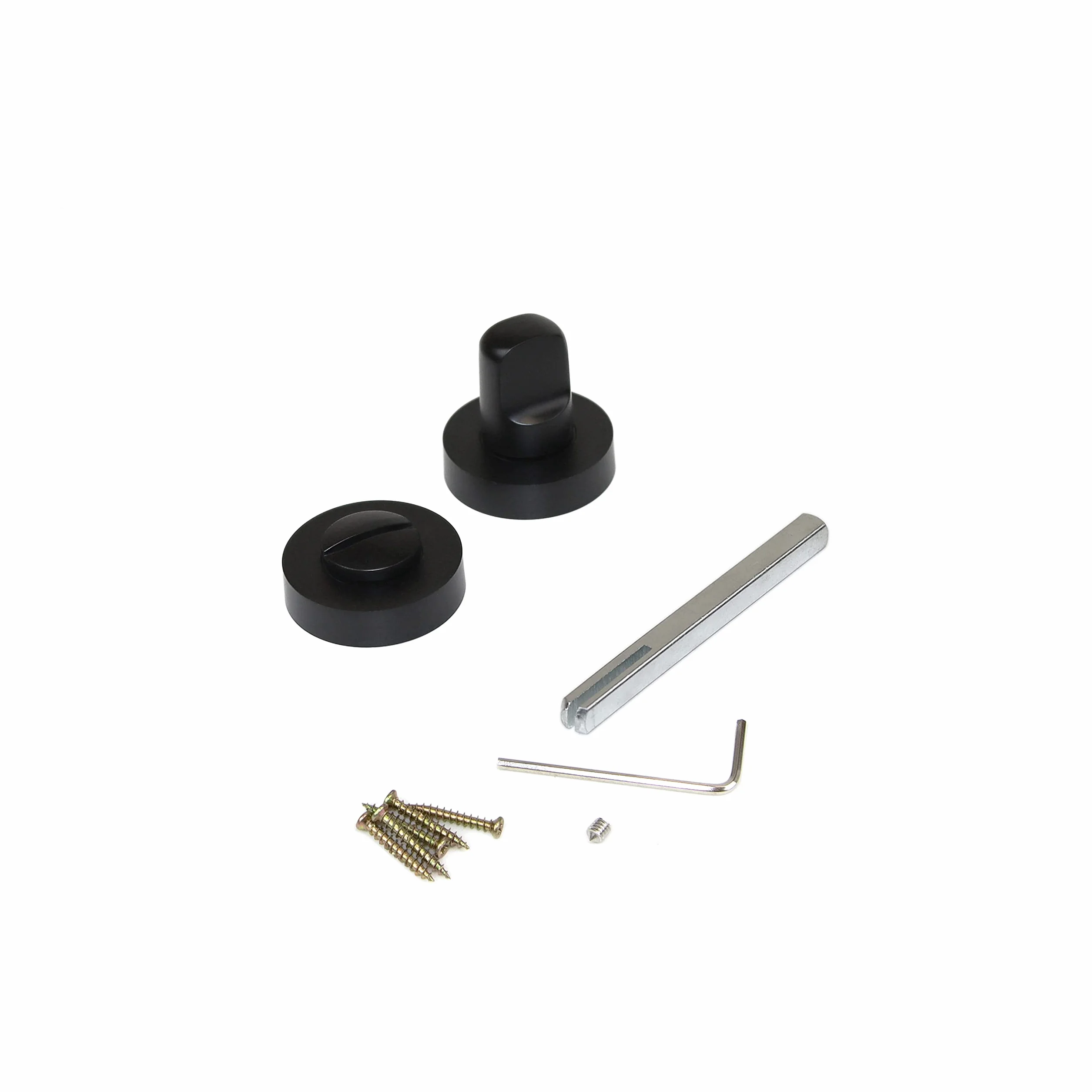 Emuca - Muletilla para puertas correderas de interior, lote de 5 condenas con roseta D.35 mm, zamak, Negro