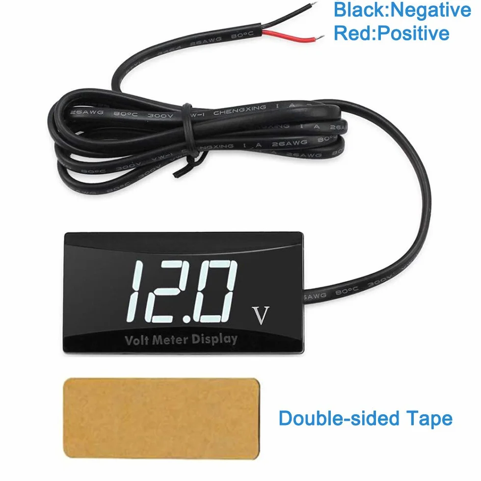 Greluma Voltímetro Digital Impermeable 12V LED para Coche Motocicleta