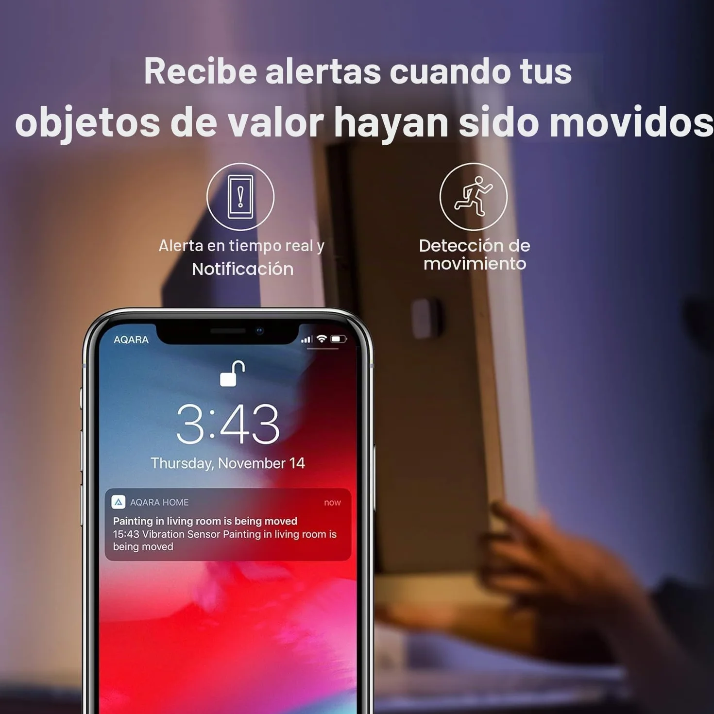Aqara Sensor de Vibración, Requiere AQARA HUB, Conexión Zigbee, para Sistema de Alarma y Domótica, Mini Detector Inalámbrico de Rotura de Cristales, Compatible con Apple HomeKit e IFTTT