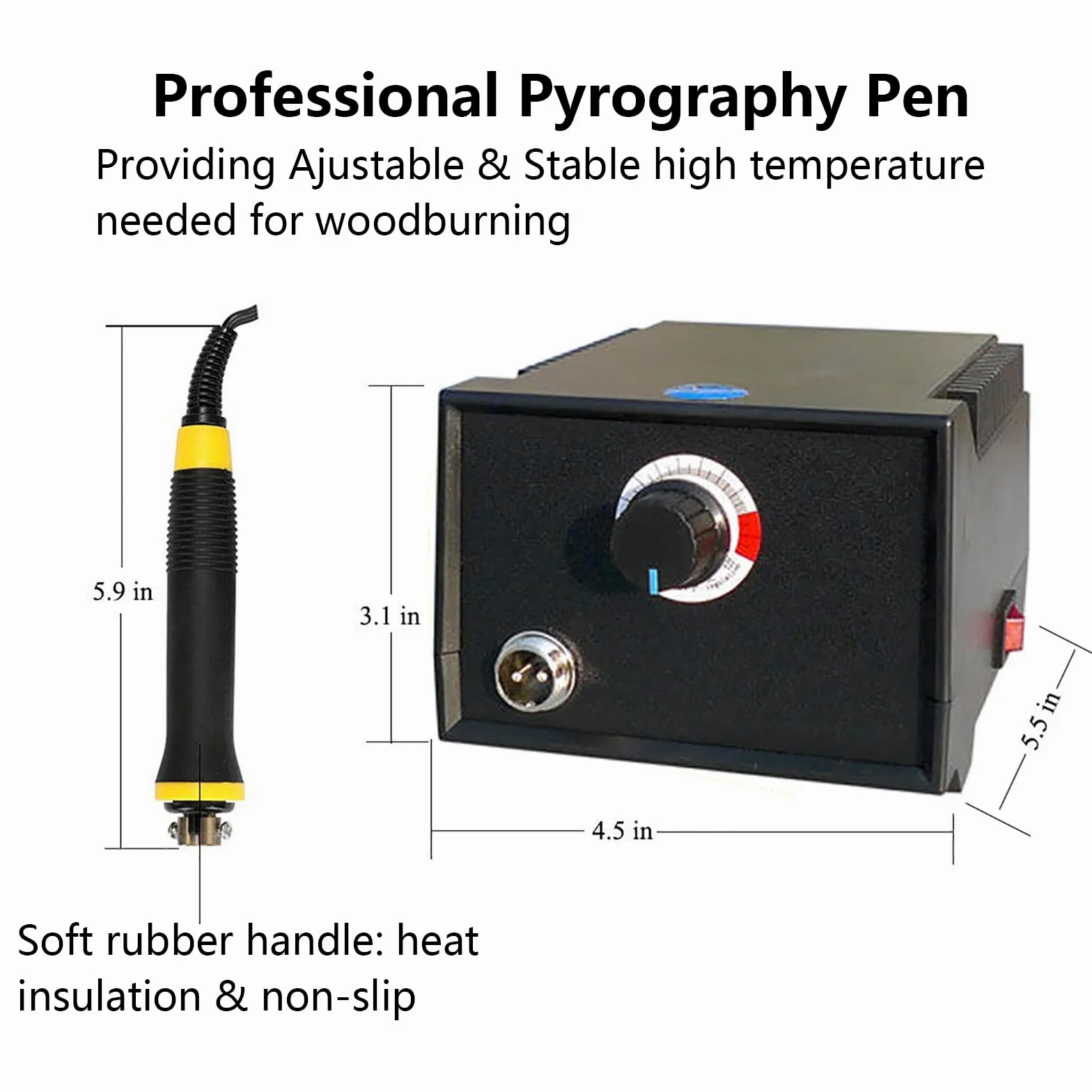 WANGCL Kit de Pluma de pirograbado, Kit de Quema de Madera, Control de Temperatura Digital, Soporte de Host, Pluma de Quema de Madera, conmutación Libre, artesanía DIY