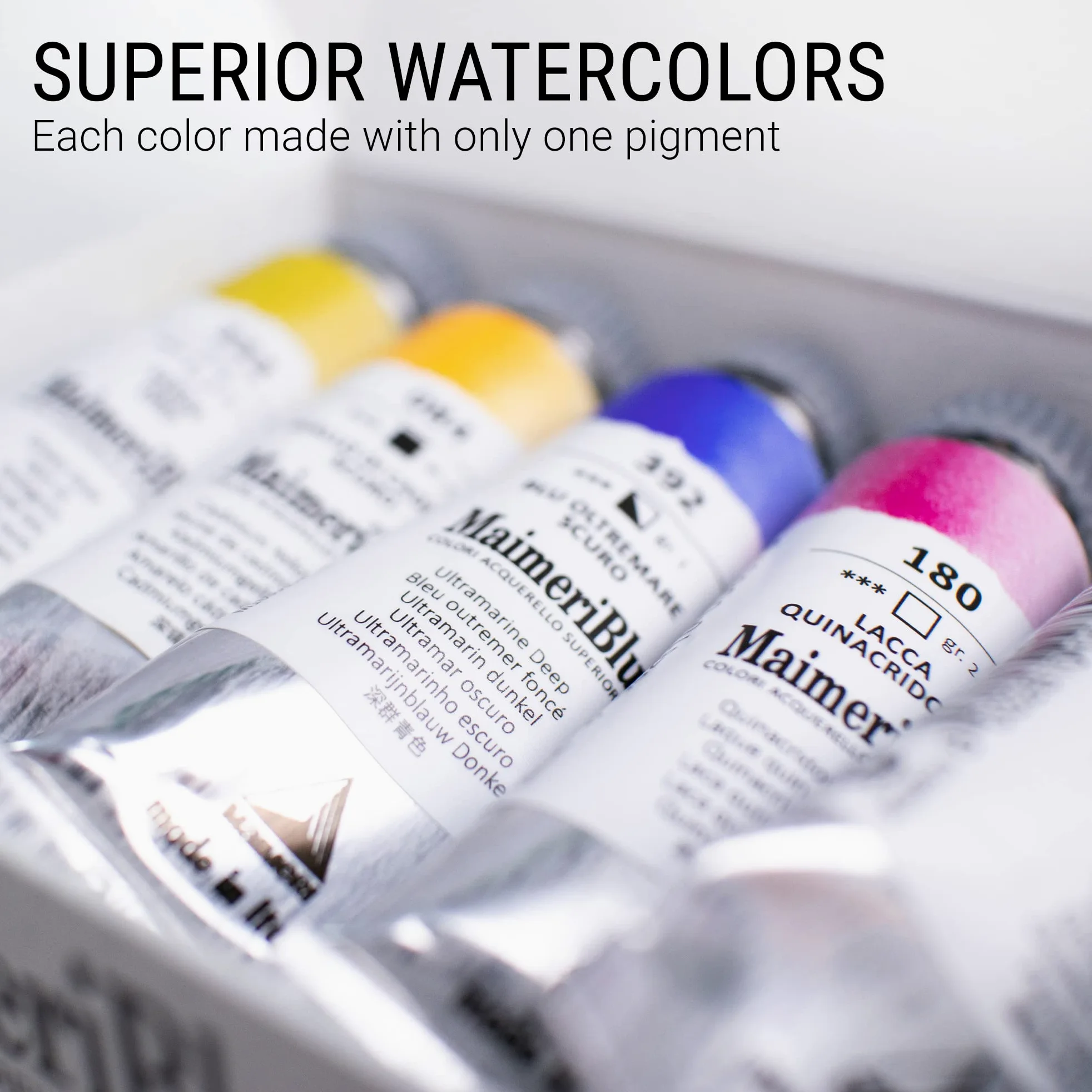 Maimeri Blu, Acuarelas para Bellas Artes, Set de colores variados, 5 uds