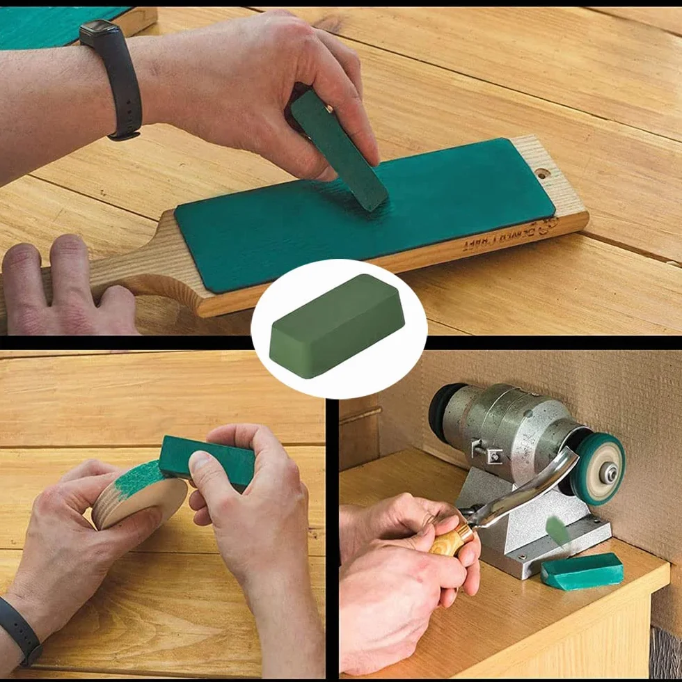 5 Pièces Pasta de Pulir, Barras de Compuesto para Pulir, Compuesto de Pulido Verde, Compuesto de Pulido para Afilado para Lustrar, Pulir, Cuchillas de Afilar, Cinceles de Tallado en Madera