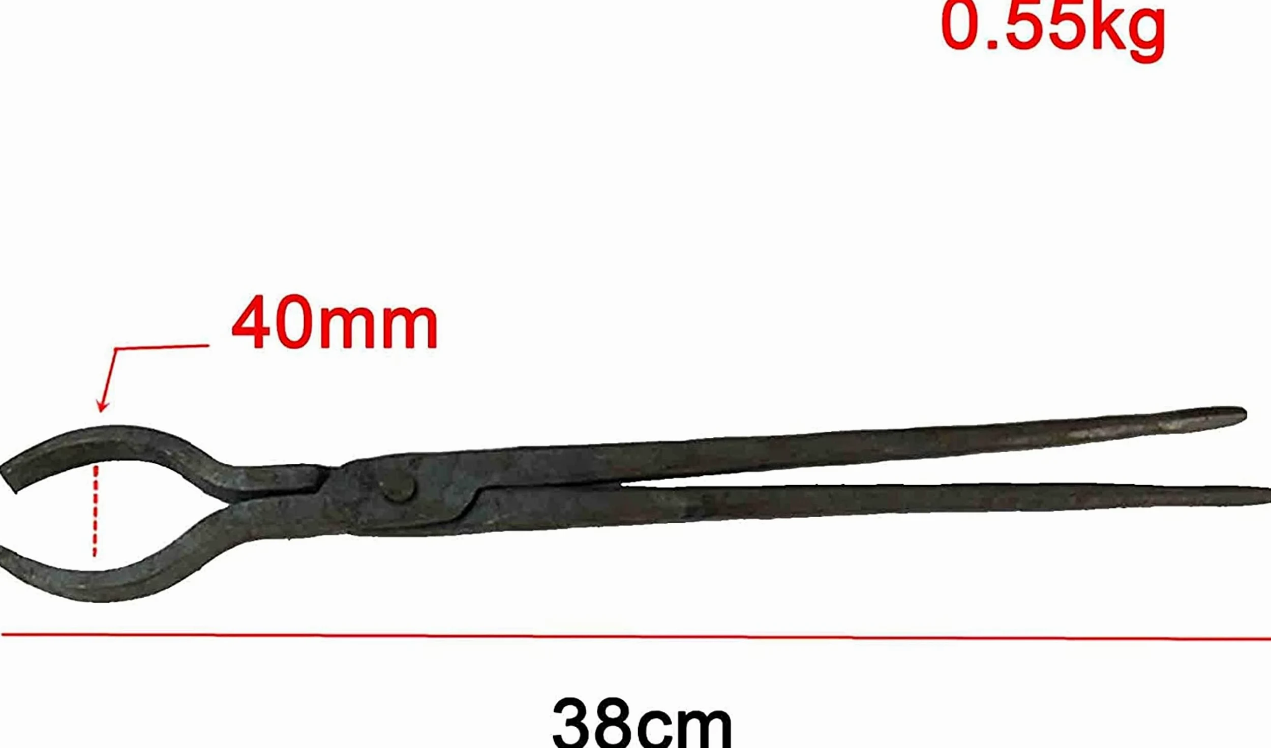 Tenazas de Herrero,Tenaza de forja Herramienta de Herrero de Herrero Blacksmith Hogar Tong Anvil Vise Round 40-80 mm for Forja de Herrero del Ingeniero (5 Pinzas), 50 mm (Color : 40mm)