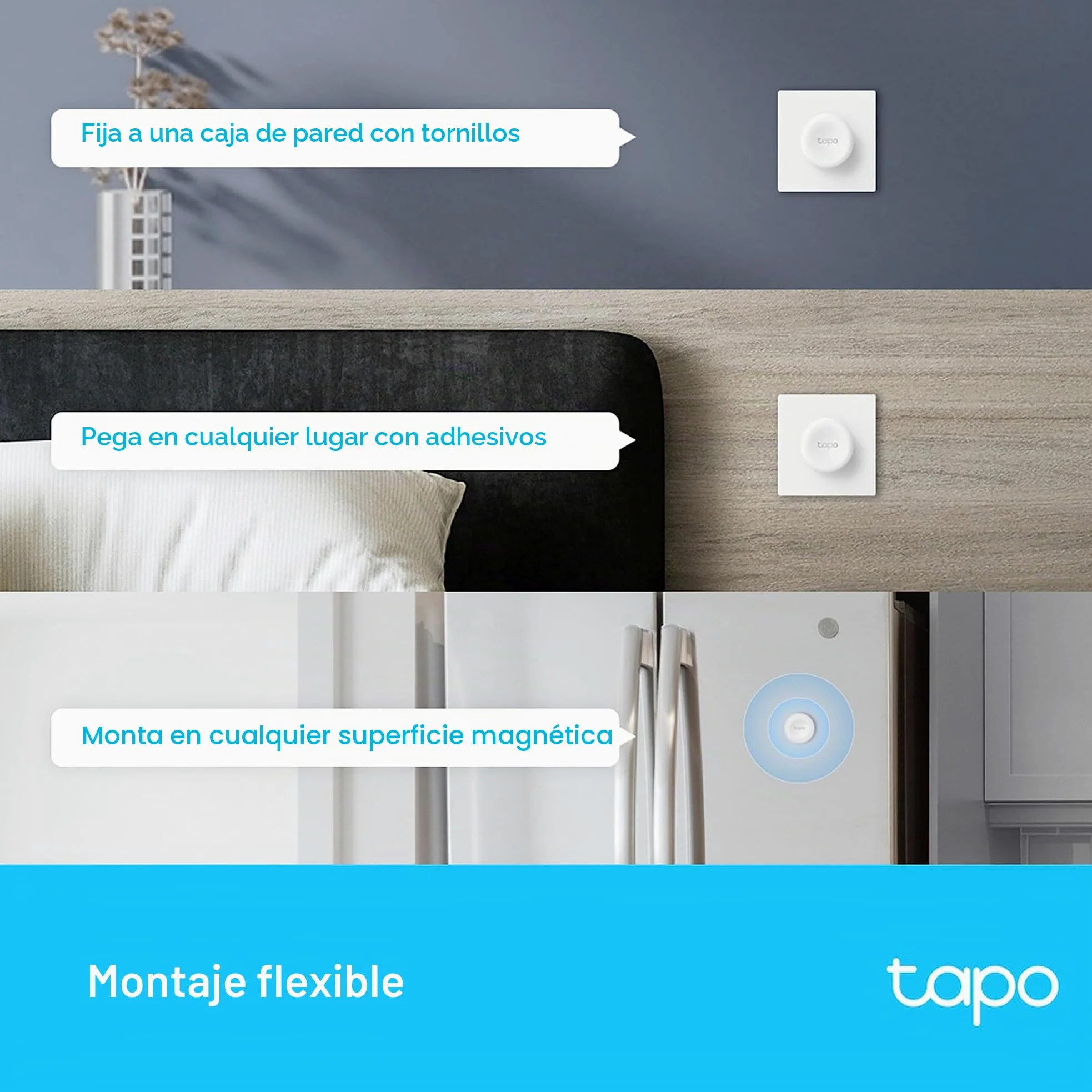TP-Link Tapo S200D Interruptor Regulador Intensidad de Luz WiFi Inteligente, Control a Distancia, Pila de Larga Duración, Fácil Montaje, Requiere Hub