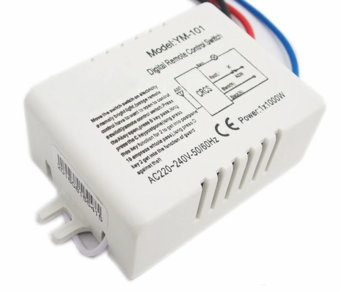 Interruptor de Pared y Mando a Distancia ON/Off 220V-240V Luz de Radio Digital