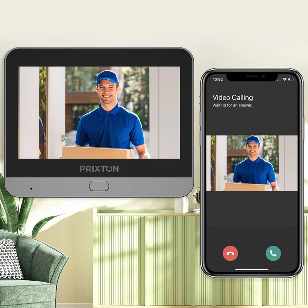 PRIXTON Mirilla Digital Smart Guard DV50, Pantalla a Color de 4,3", WiFi y App móvil, Visión Nocturna, Detector de Movimiento PIR, Audio bidireccional, Tarjeta SD de hasta 64GB, 3 Meses de Autonomía