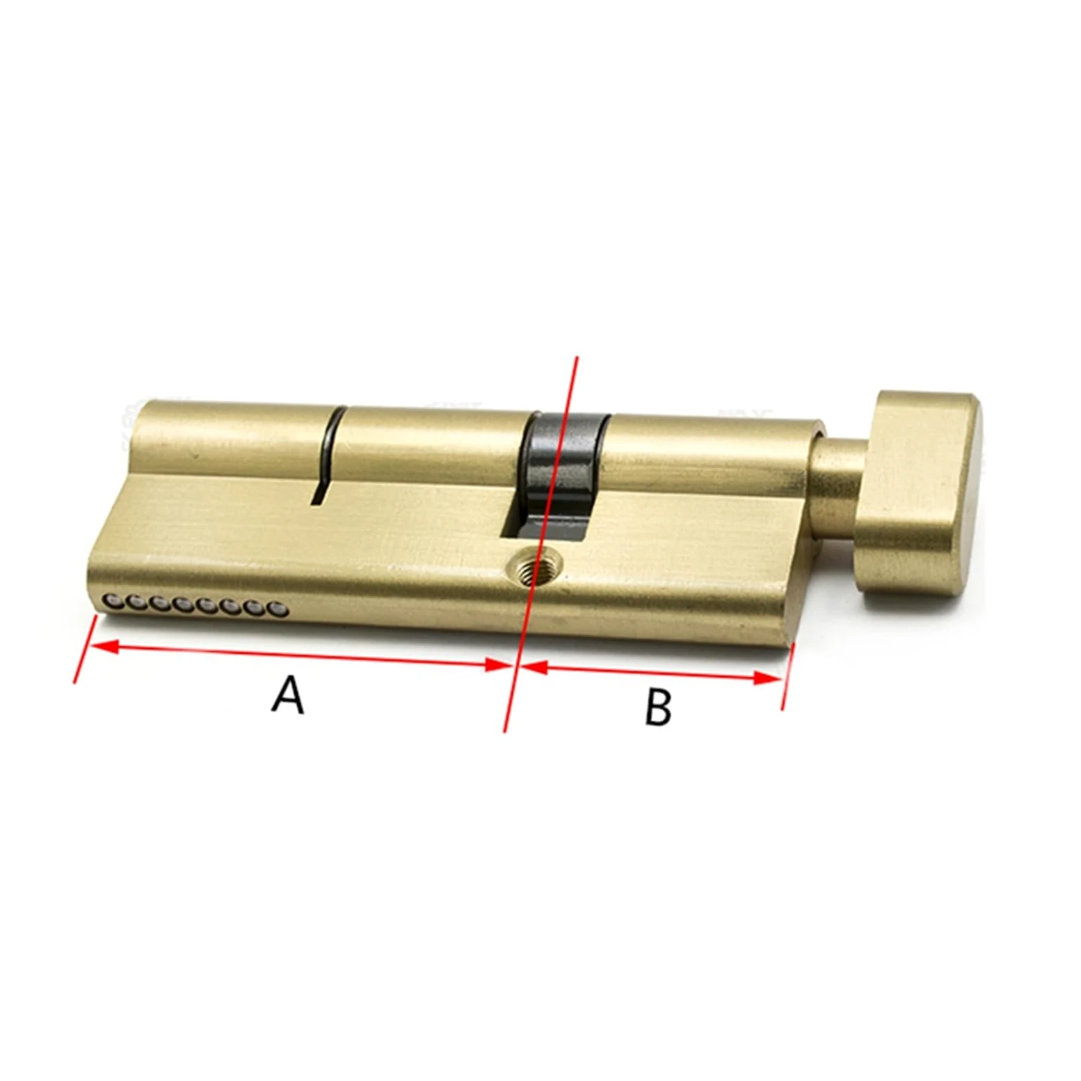 Cerradura de perfil europeo, Cerradura de puerta de latón con cilindro abierto, doble o simple, for interiores, 80/85/90/95/100/105/110 mm, con 3 llaves extendidas de 80 mm.((35knob-45)80mm)