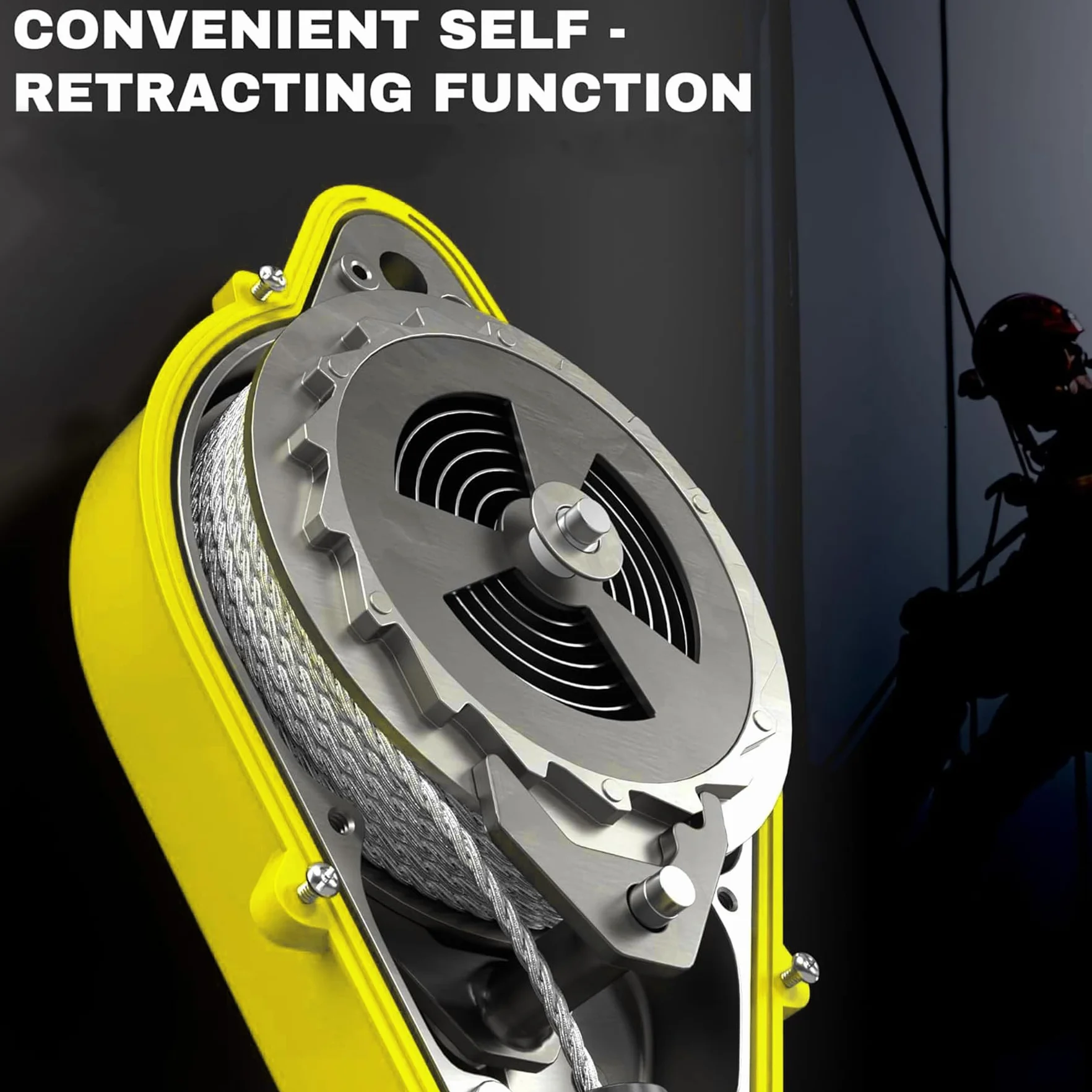 Dispositivo Anticaidas Retráctil, 3-20m Anticaidas Retractil Seguridad Homologado con Gancho Autoblocante, Amarillo Linea de Vida Retractil para Techado y Construcción, Carga:150kg (10m)
