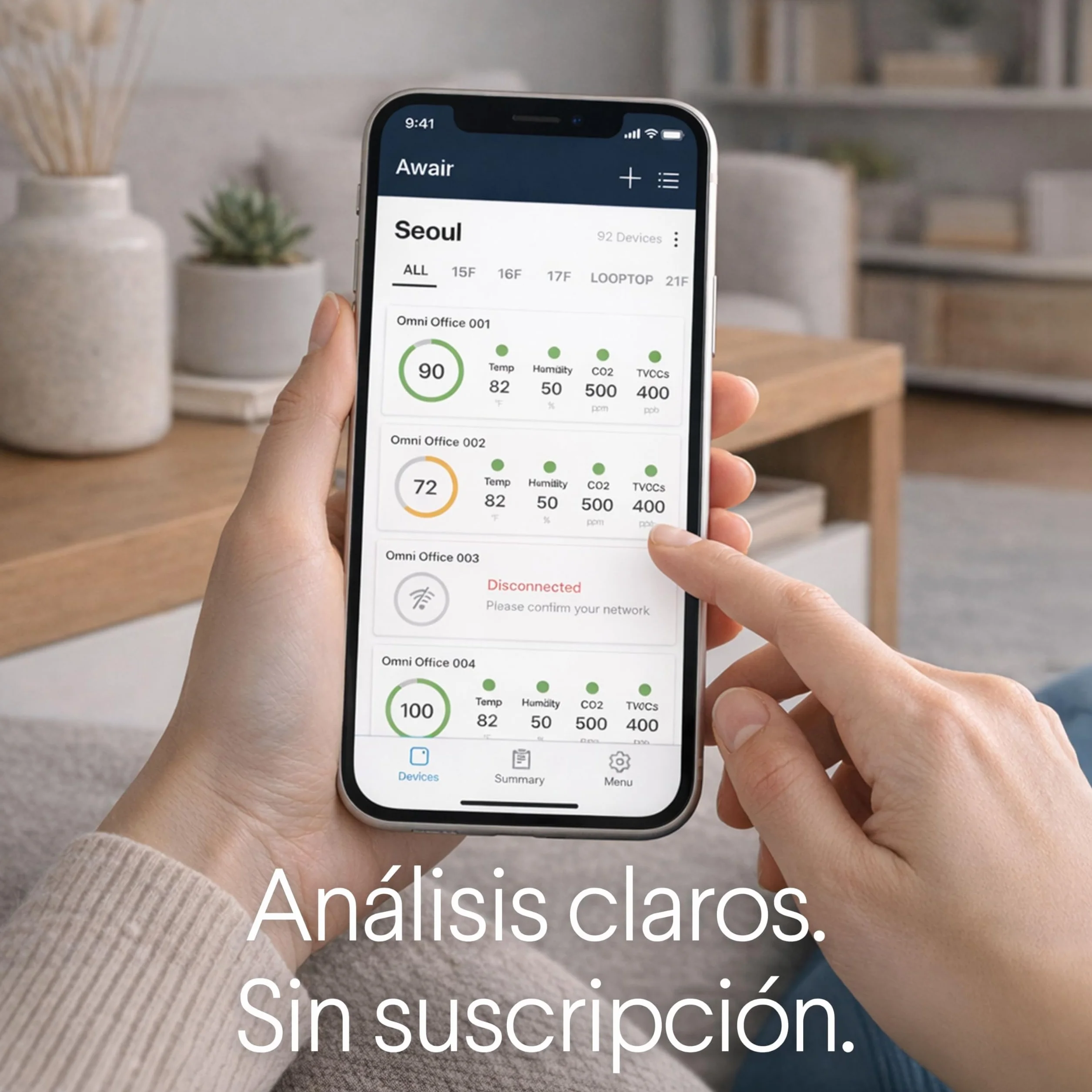 Awair Element Smart Monitor de Calidad del Aire – Sensor Profesional CO2, PM2.5, VOC & Temperatura, Seguimiento de la Contaminación Interior, App iOS & Android, CREA un Ambiente Doméstico Saludable.