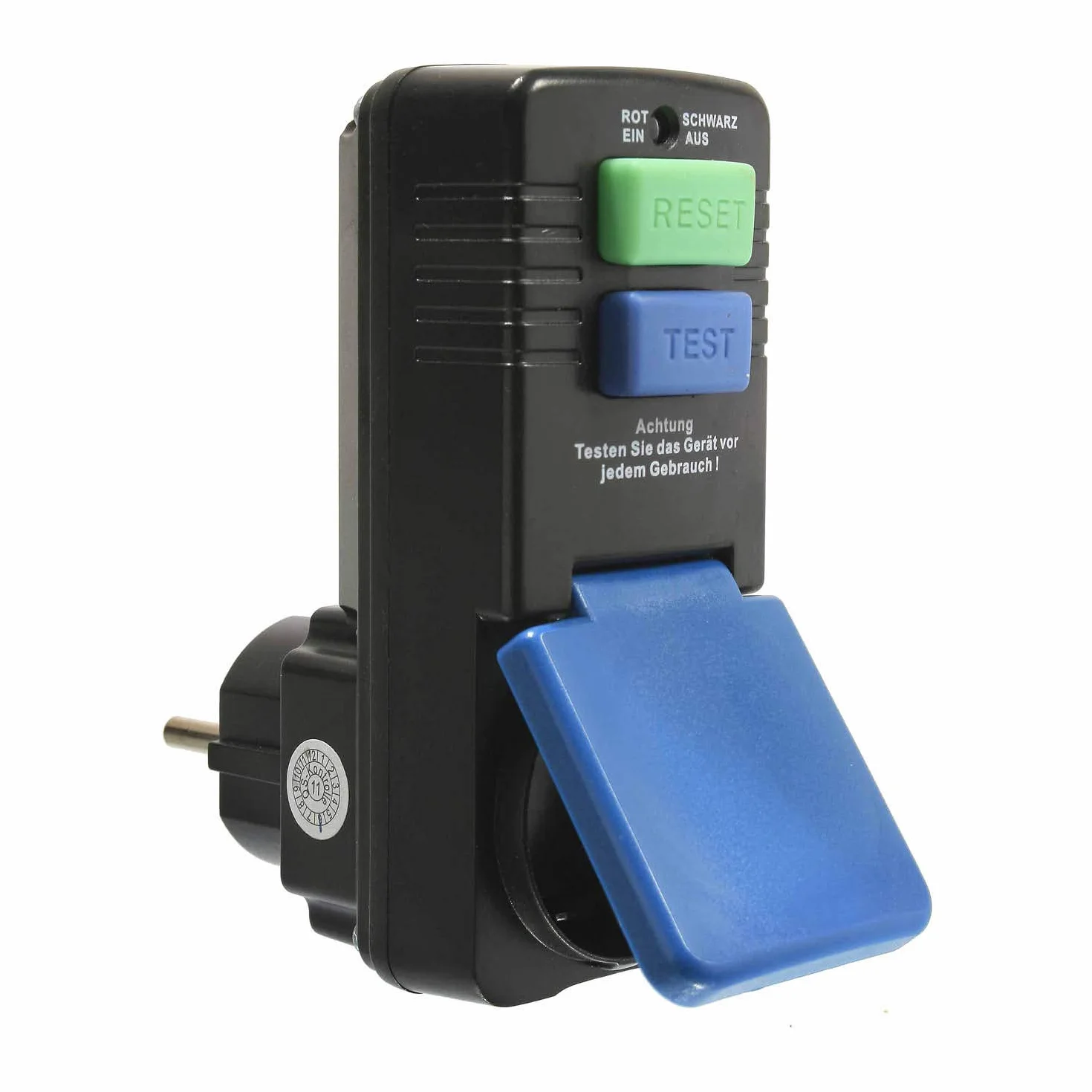 as - Schwabe interruptor diferencial 30 mA - protección personal - 230V / 16A / 3.500W - desconexión <30 ms - enchufe hembra con PRCD - protección laboral fiable - para uso en exteriores IP44, 45230