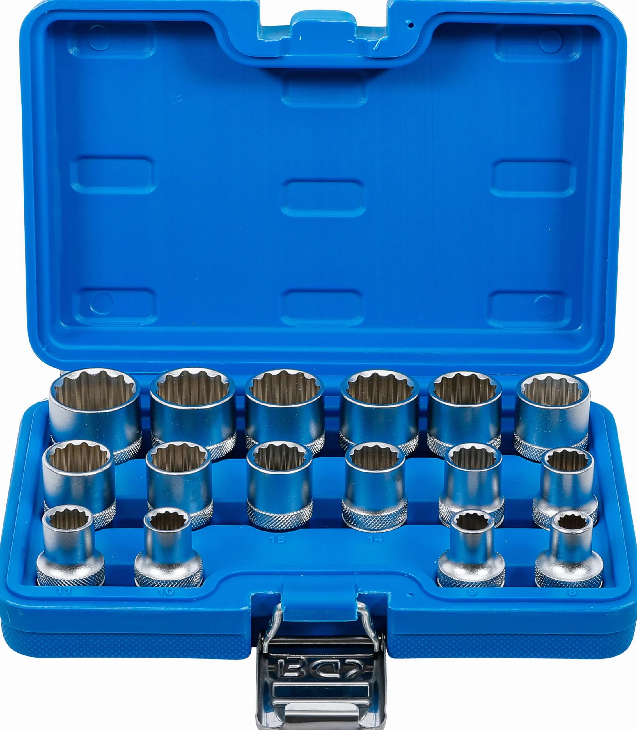 BGS 2226 | Juego de llaves de vaso 12 caras | entrada 12,5 mm (1/2") | 8 - 24 mm | 16 piezas