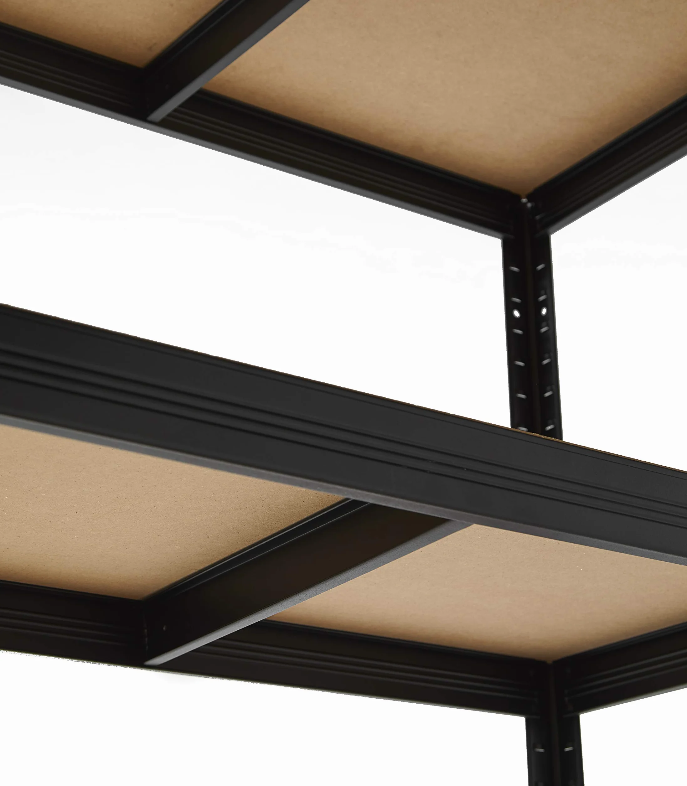 KG KITGARDEN Estantería Metálica Almacenaje Acero en Negro y 4 Baldas de MDF, 150x60x30cm