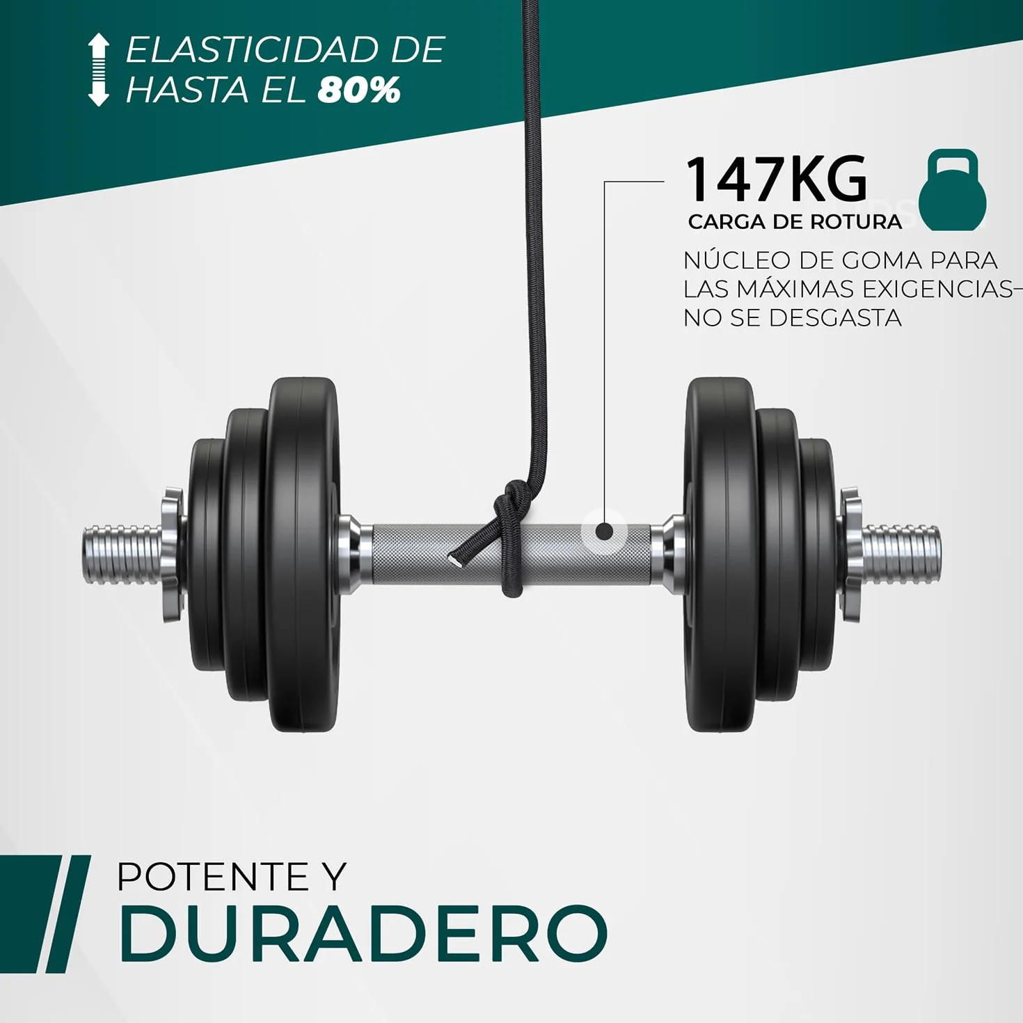 CargoVA - Cuerda elástica 10mm 10m Negra - Cuerda expansora 80% Elasticidad - Cuerda Resistente a la Intemperie para remolques, toldos, Lonas y más