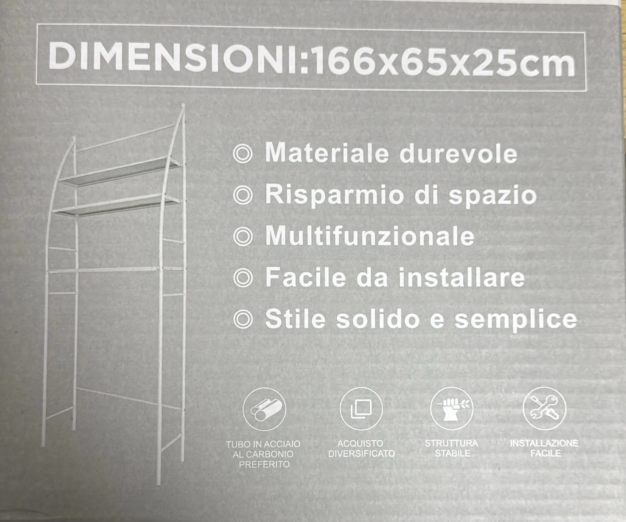 Genérico Estantería sobre Inodoro - Dimensiones 166x65x25cm. - Color Blanco