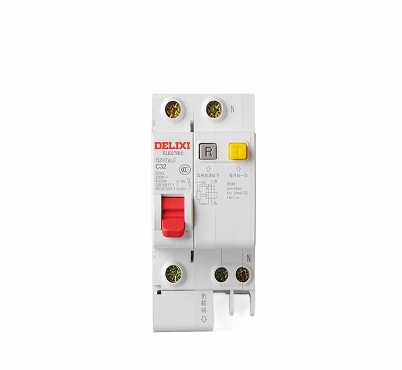 Disyuntor de Fugas ELCB 1P N DZ47LE DZ47SLE Interruptor de Aire doméstico Tipo D con Protector de Fugas (Size : 1P N, Color : 40A)