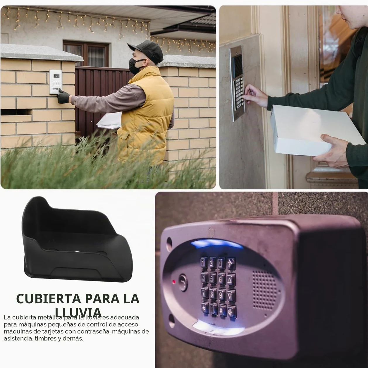 Angoily Cubierta De Lluvia para Máquina De Control De Acceso Protector Impermeable para Timbre E Intercomunicador Fácil Instalación 6.7X4.1X3.1 Pulgadas para Exteriores