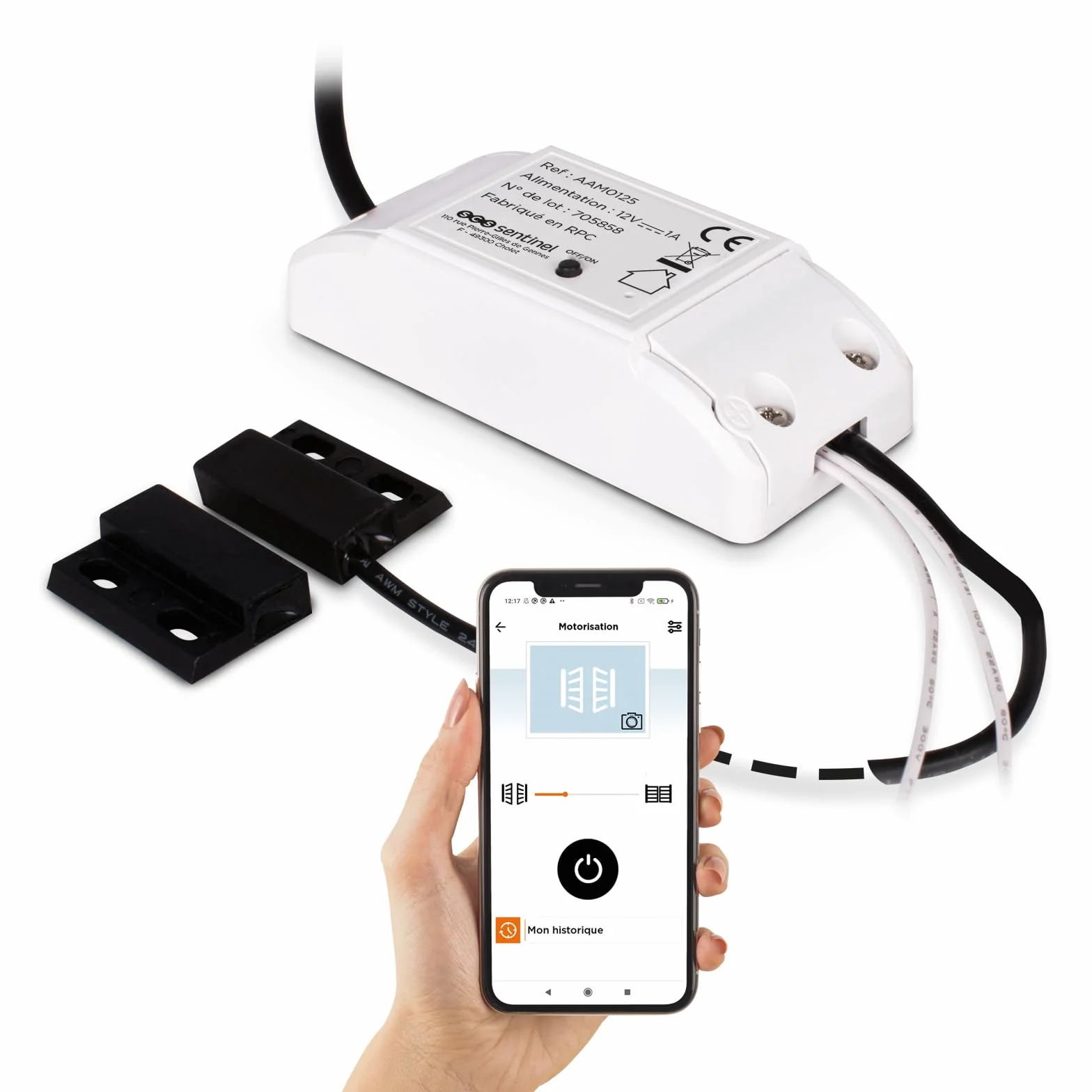 SCS Sentinel Módulo receptor conectado WifiGate 12V CC cable 5m Compatible motorizaciones cancelas puertas garaje