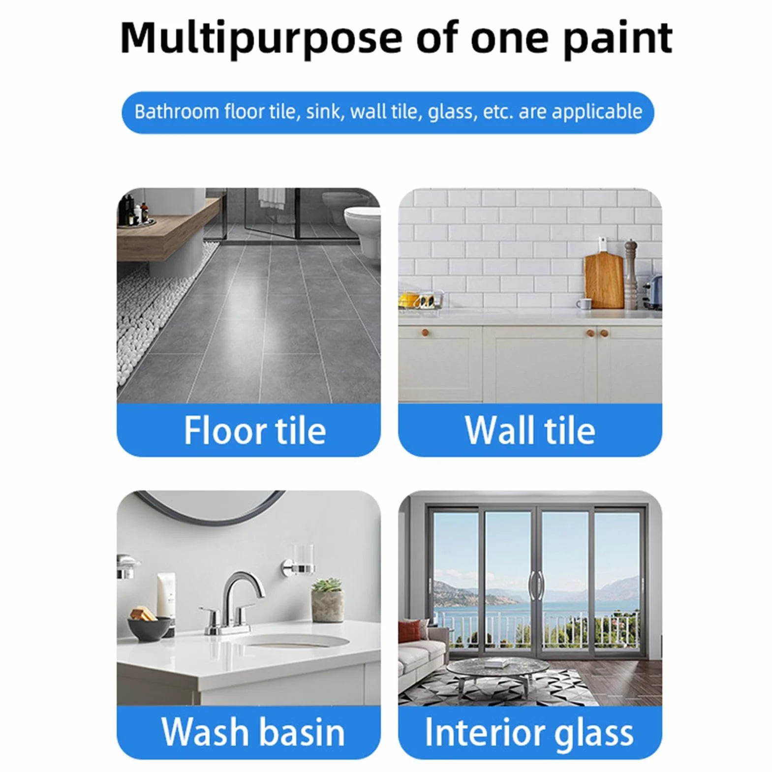 Bathroom Tile Paint Kit, Water Based Quick-Dry Bath Refinishing Kit, Bathtub Cover-up Kit, Water Based Paint For BaBath Tile Refinishing Kit, Bathtub Paint Water Based For Bathtubs, Sinks, Countertops