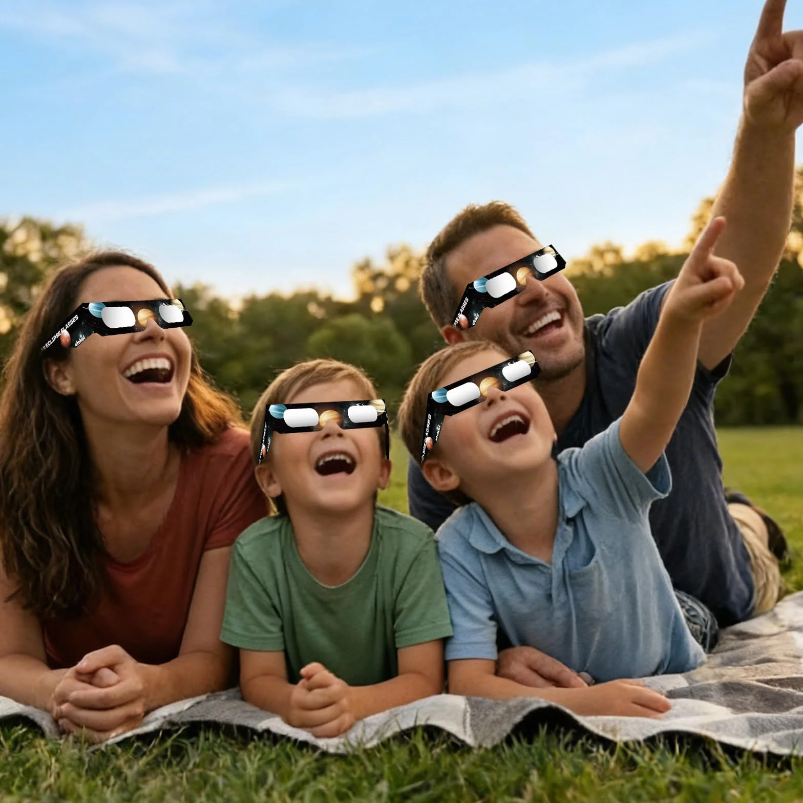 Efekol Gafas Eclipse Solar Homologadas 12 Pack CE EN ISO 12312-2 Observación Segura del Sol