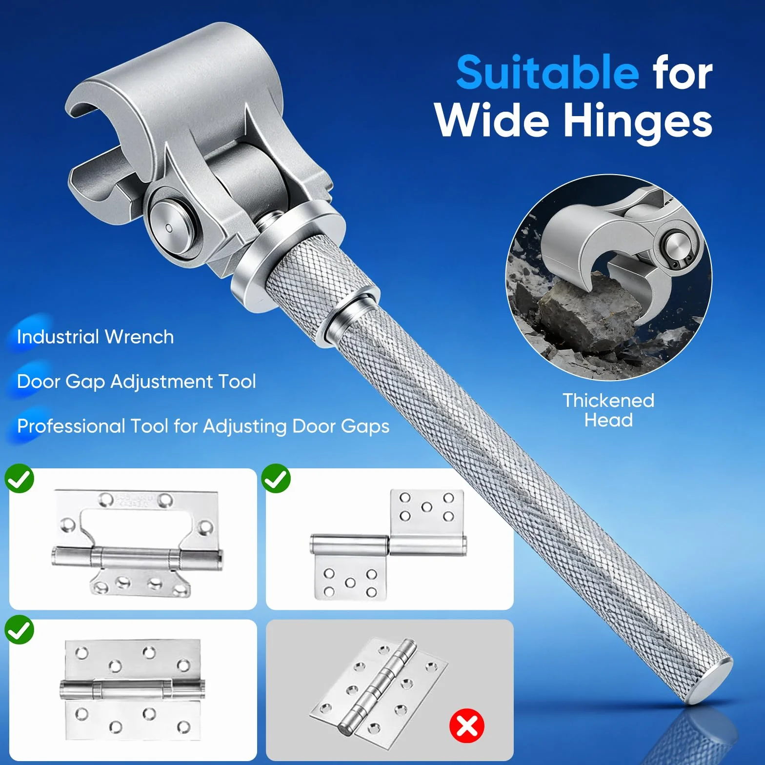 Herramienta Ajuste Bisagras Puerta, Enderezador Bisagra Ajustable Acero Inoxidable para Bisagras de 10 a 32 mm Llave Ajuste Holgura para Bisagra Puerta Herramienta