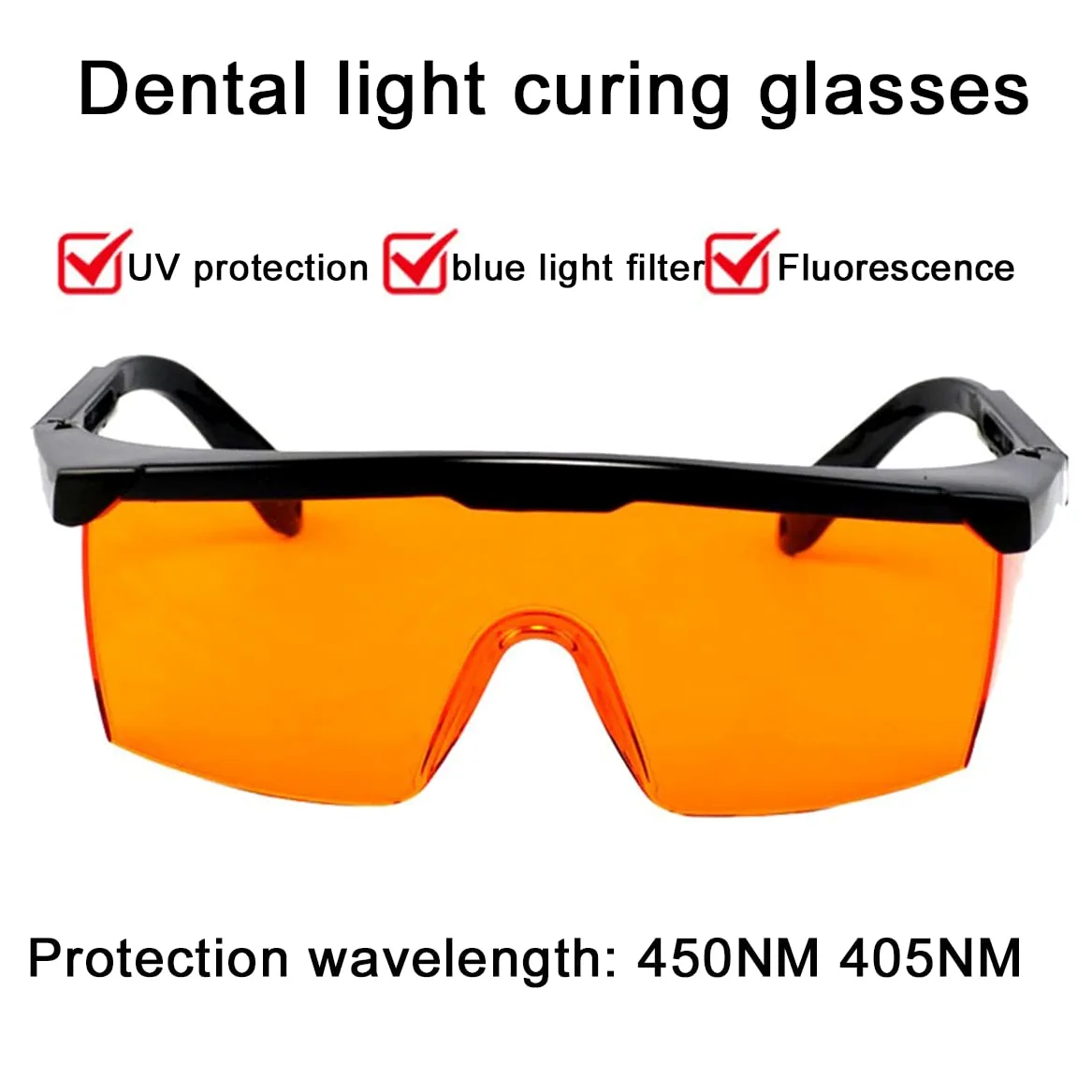 Gafas Anti-ultravioleta, Gafas Protectoras Con Filtro De Luz Azul Fotopolimerizable Dental 190-490nm Gafas Protectoras Con Lámpara Uv Fluorescente De Luz Azul Médica