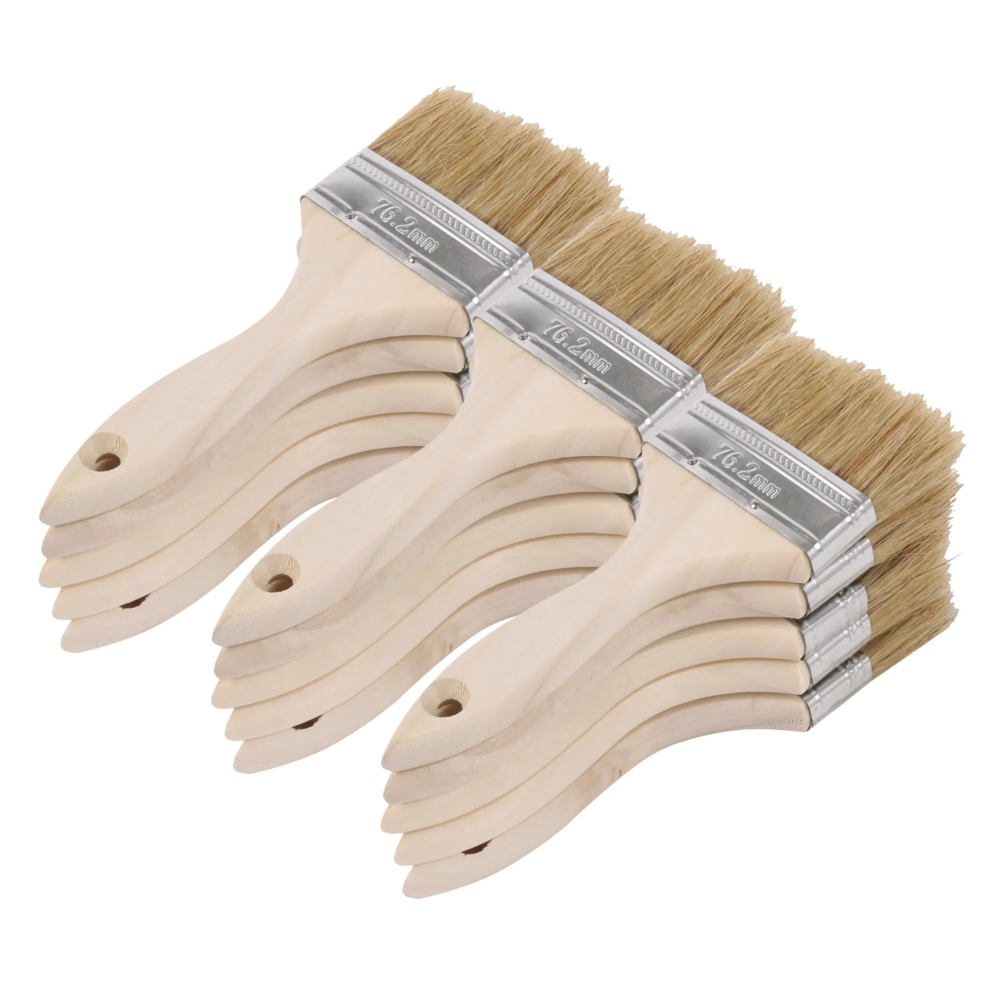 Pincel plano con mango extendido para pintor profesional de 3 pulgadas, paquete de 15