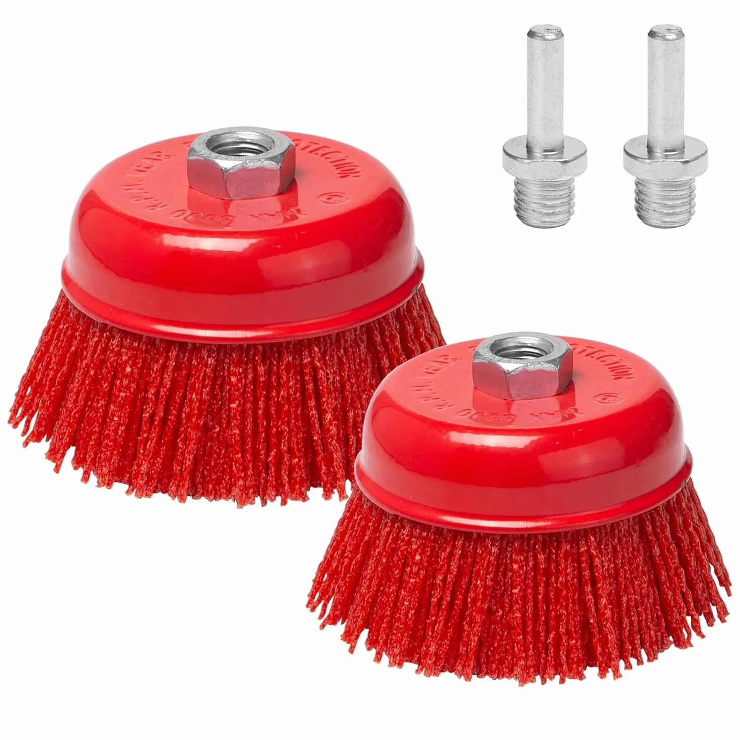 Cepillo de Copa de Nylon Abrasivo 75mm para Amoladora/Taladro, 2 Piezas con Rosca M14x2 - Eliminación de Óxido, Pulido y Limpieza de Metales