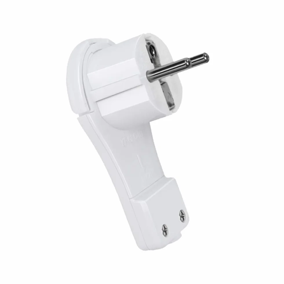 EXTRASTAR Enchufe en ángulo Plano Extraplano 8 mm 250V 16A Blanco