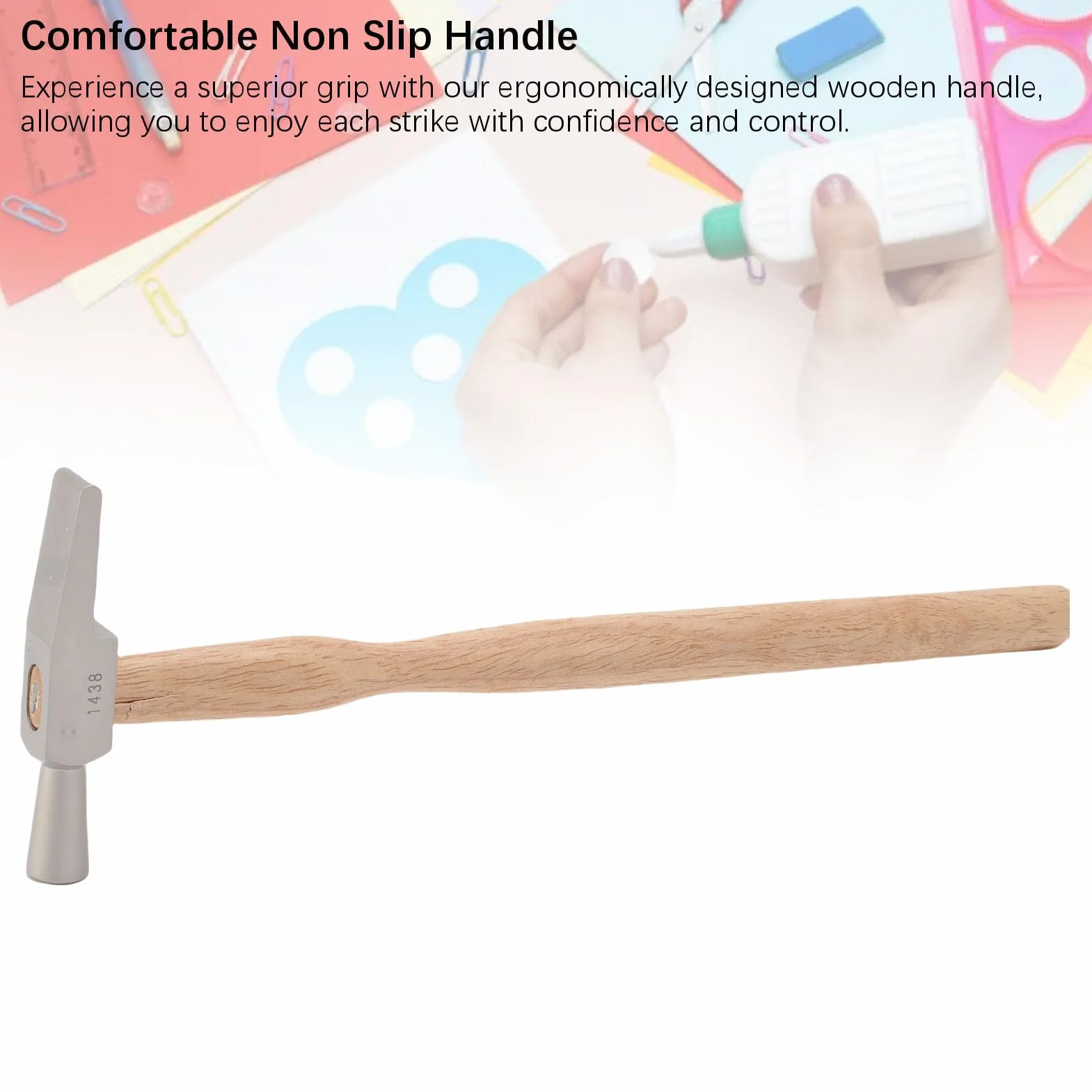 Martillo de Reparación de Relojes con de Madera, Martillo de Relojero Integrado con Remaches, Herramienta de Reparación Delicada para Manualidades, Teléfonos Móviles, Computadoras