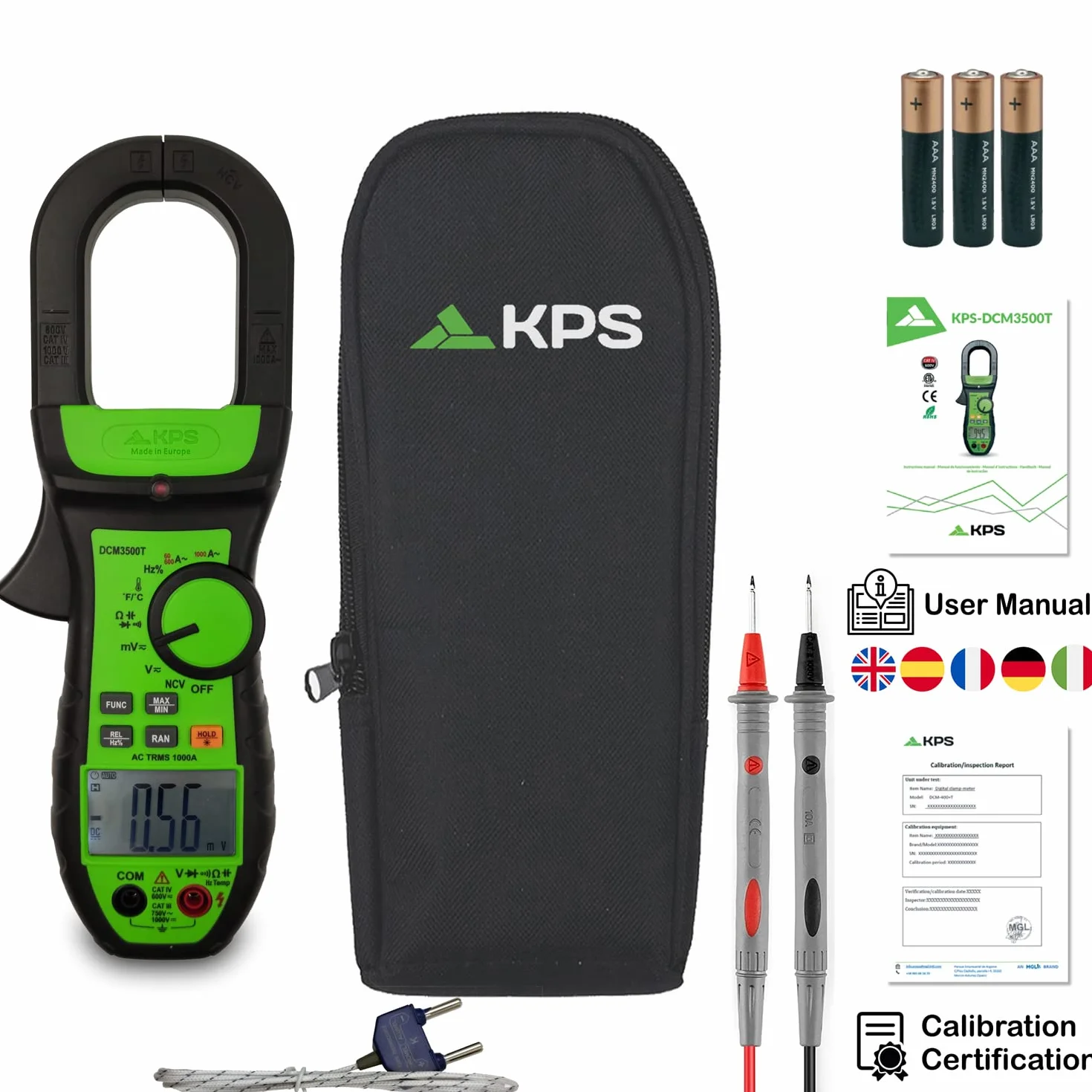 SAFETYCHECK FAST KIT FASTCHECK3010 Multifunción Pinza Amperimétrica TRMS Profesional DCM3500T Electricista APP Compatible CAT.IV