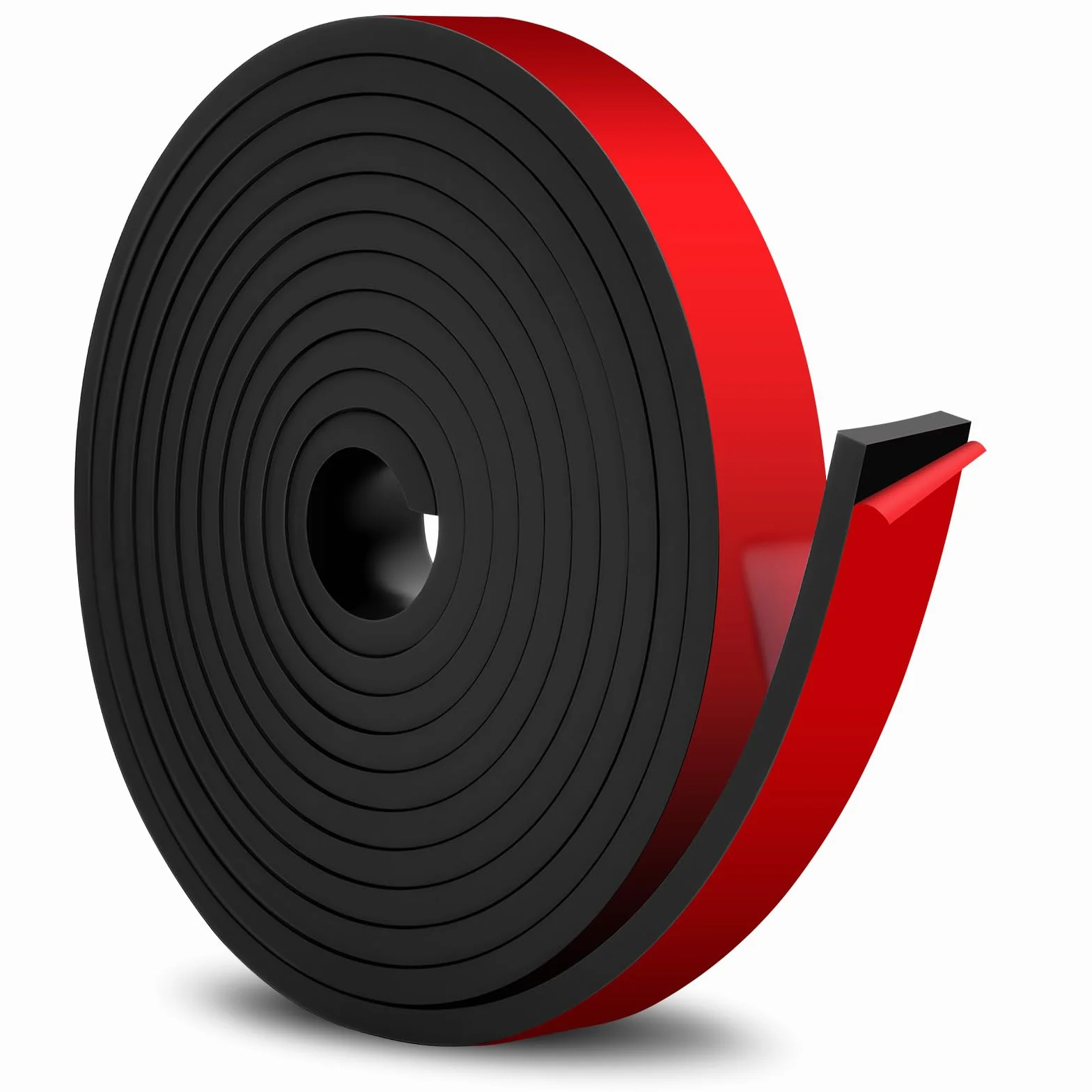 Tira de Goma Flexible Rollo de Caucho 3m×20mm×5mm, Plancha Goma Adhesivo, Neopreno, para Sellos Bricolaje, Protección Pisos, Antivibración