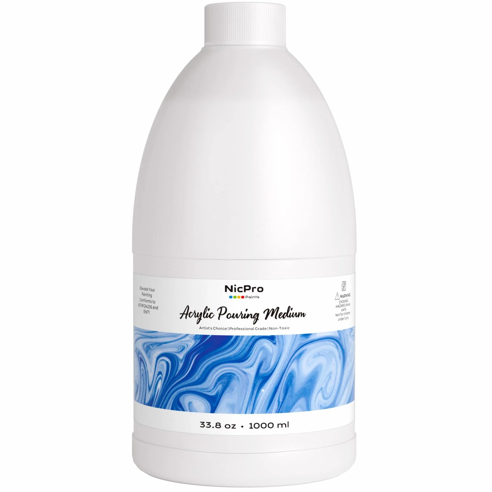 Nicpro 1000 ml Medio de Vertido para Pintura Acrílica, Diluyente para Pintura Acrílica, Medio de Fluidez Acrílica que Mejora la Consistencia del Flujo