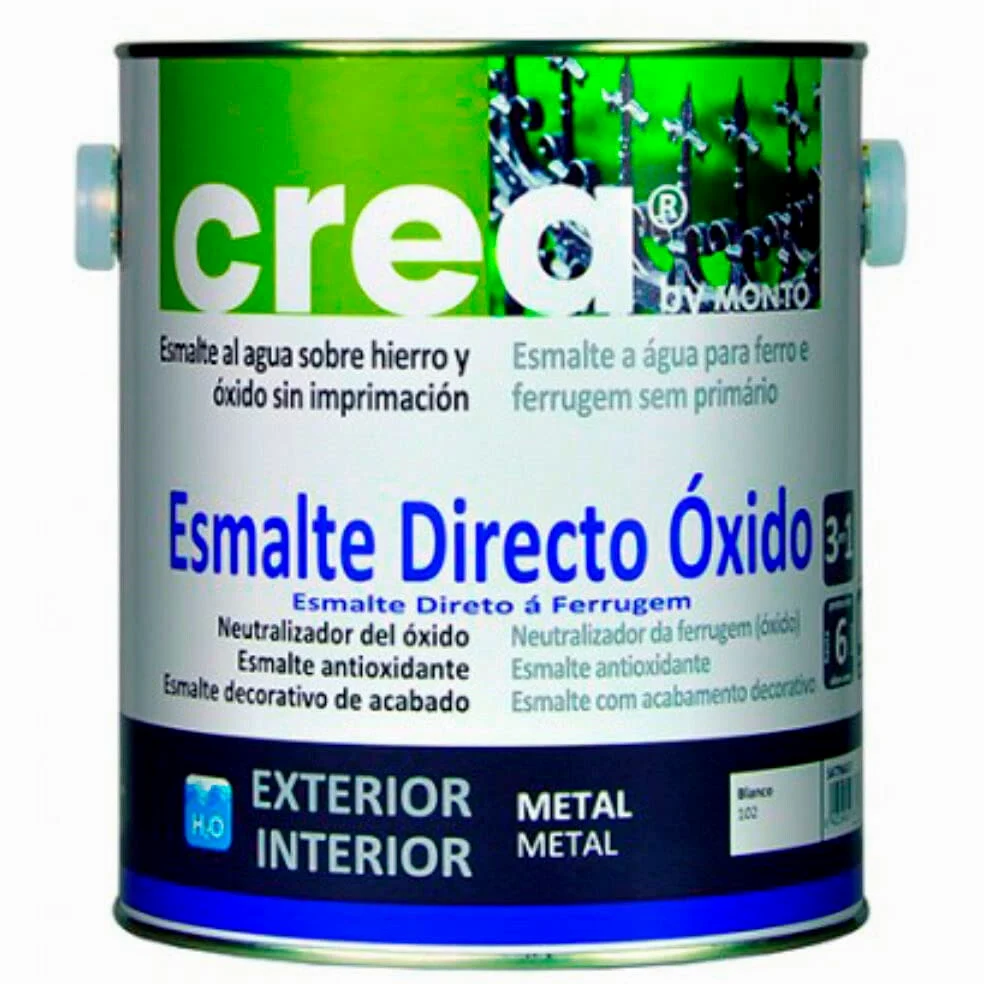 Esmalte al Agua Directo Óxido de Gran Resistencia y Protección para Metales. Gama Crea (500ml, Verde Primavera Satinado)