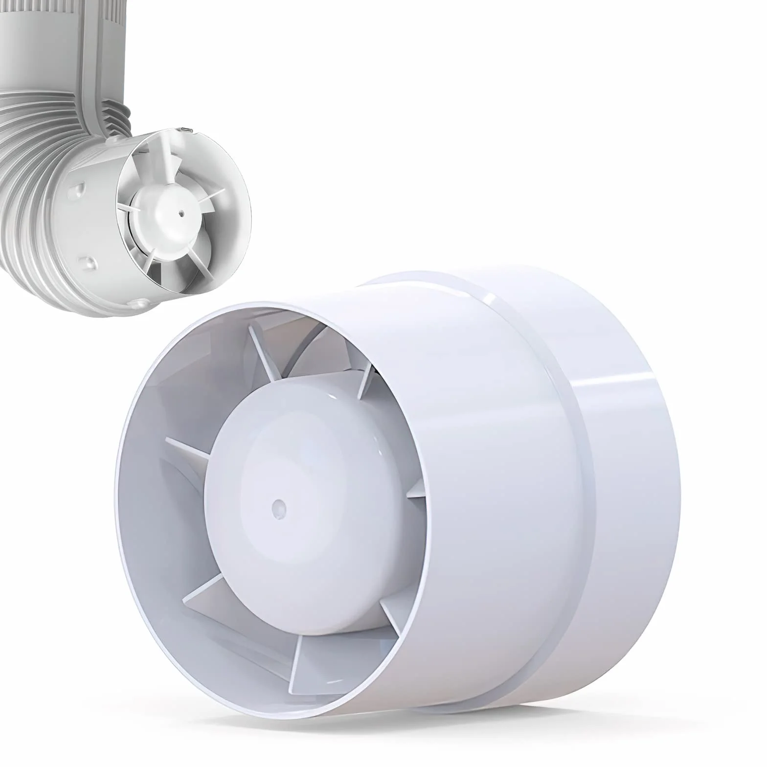 Ventilador de Tubería Extractor de 100 mm/150 mm, Conducto de Escape de Humo 130 m³-320 m³/h, En Línea Silencioso para Hogar y Cocina (Ø10cm)