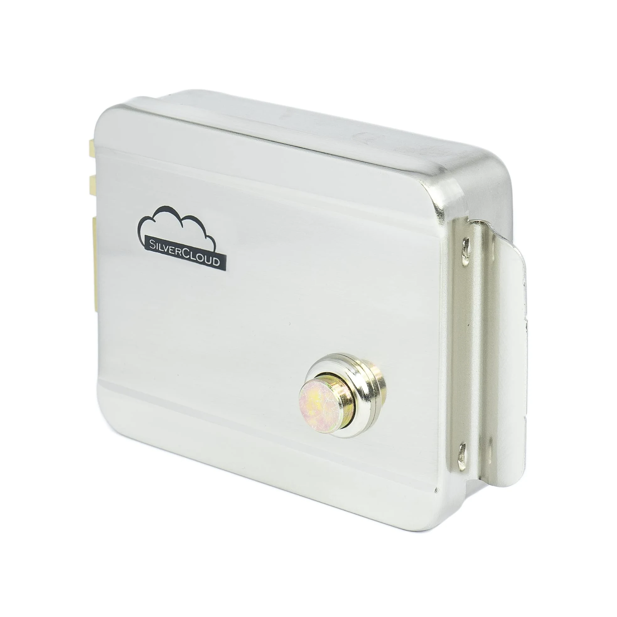 Cerradura eléctrica con cilindro para puerta SilverCloud YR300 Diestro, 12V, Normal Close Fail-Secure, acero inoxidable, desbloquear el botón, para Sistema de Control Acceso Puerta Entrada