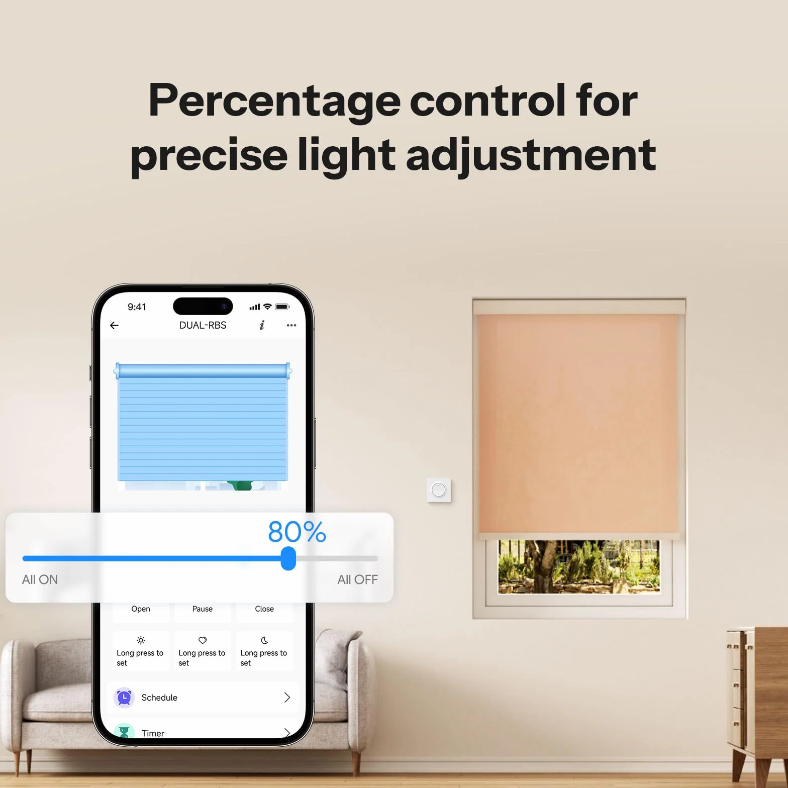 SONOFF Fusion, Interruptor de Persianas Inteligente Zigbee, Orb-ZBRBS(MINI-ZBRBS-E), Control Porcentual, Temporizador y Voz, Repetidor Zigbee, Compatible con Home Assistant, Requiere Cable Neutro