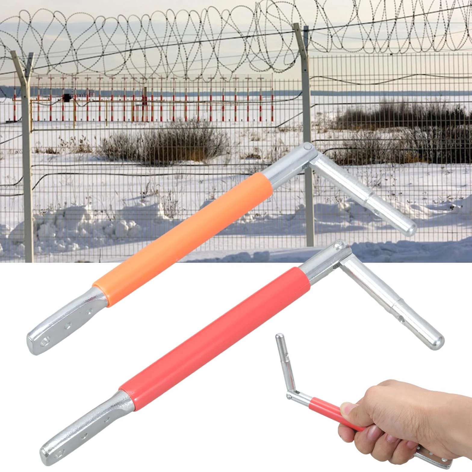 Dobladora de alambre de acero multifuncional de mano para fijar vallas, clips de poste en T, torsión de alambre y ajustes de herramientas agrícolas, herramienta de esgrima