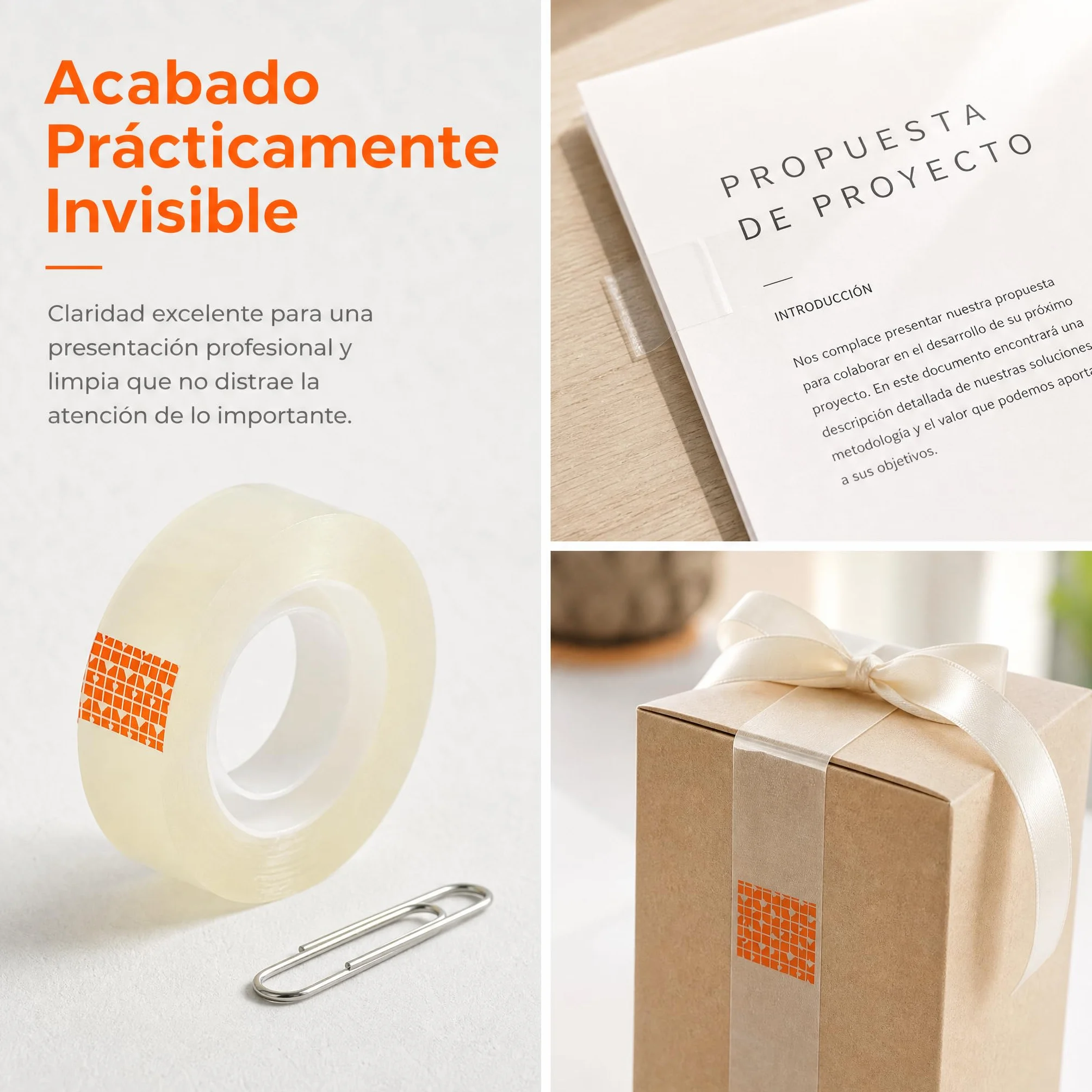 various-Cinta Adhesiva Transparente 18mm x 35m, Pack de 24 Rollos, Alta Adhesión y Durabilidad, Fácil de Cortar y Desenrollar, Ideal para Oficina, Embalaje y Uso Diario